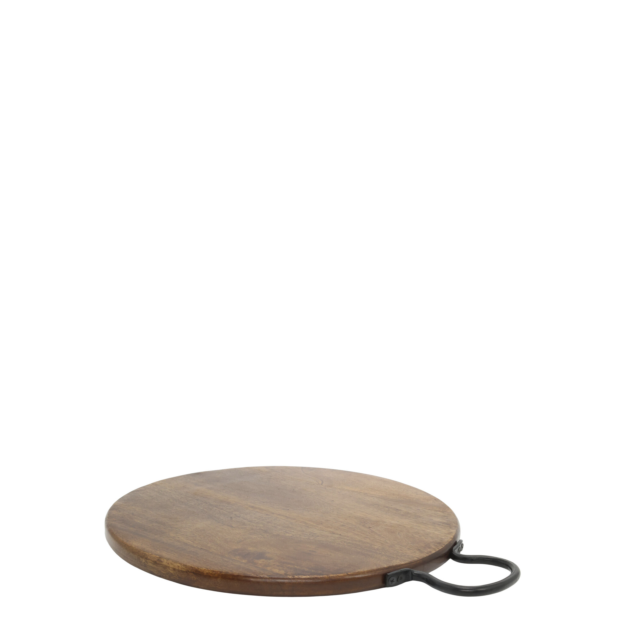 Tapasbrett Tours cm Walnuss-Finish mit Ledergriff, walnussbraun Ø 35,5 cm