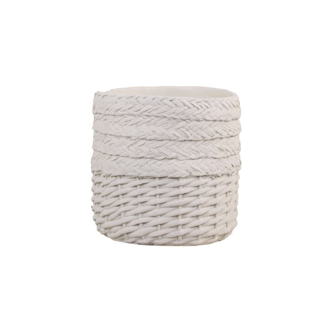 Übertopf Corte mit Flechtmuster, creme H20,5 x Ø20 cm
