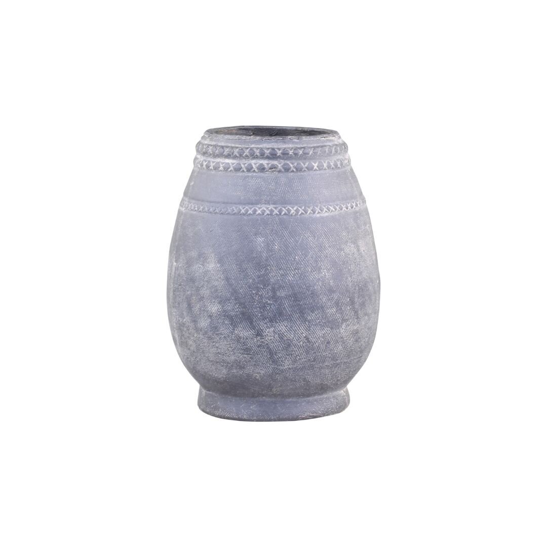 Vase Cholet mit Muster, antique schwarz Ø19 x H25 cm