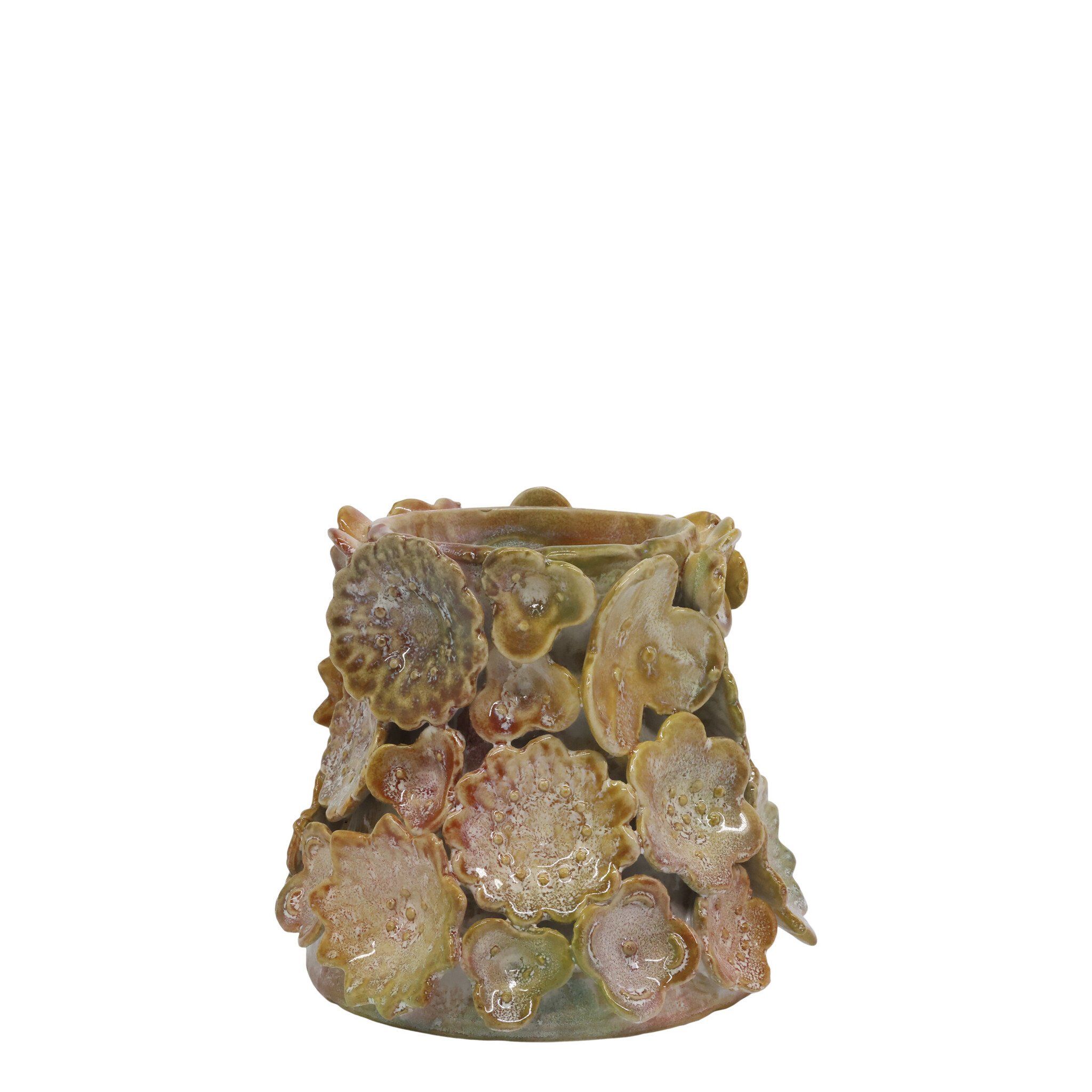 Chic Antique Vase Wüstenrose mit Dekor aus Steingut