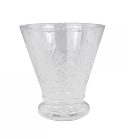 Chic Antique Vase mit feinem Schliff, farblos H16/D15 cm