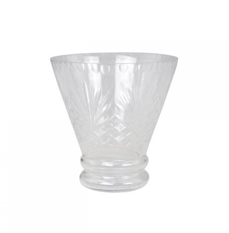 Chic Antique Vase mit feinem Schliff, farblos H13/D13 cm