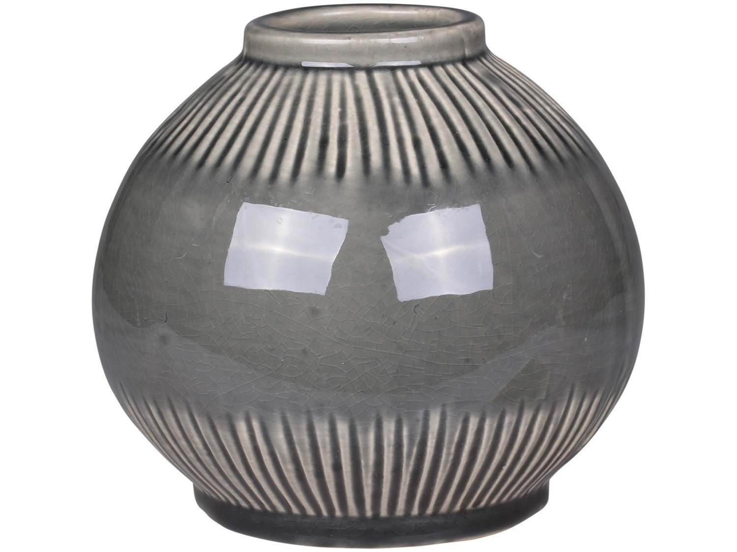 Vase mit gestreiftem Muster, opal H14/Ø15,5 cm