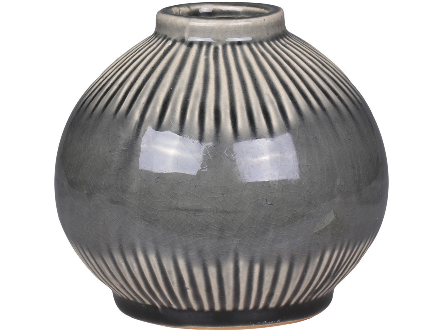 Vase mit gestreiftem Muster, opal H12/Ø13 cm