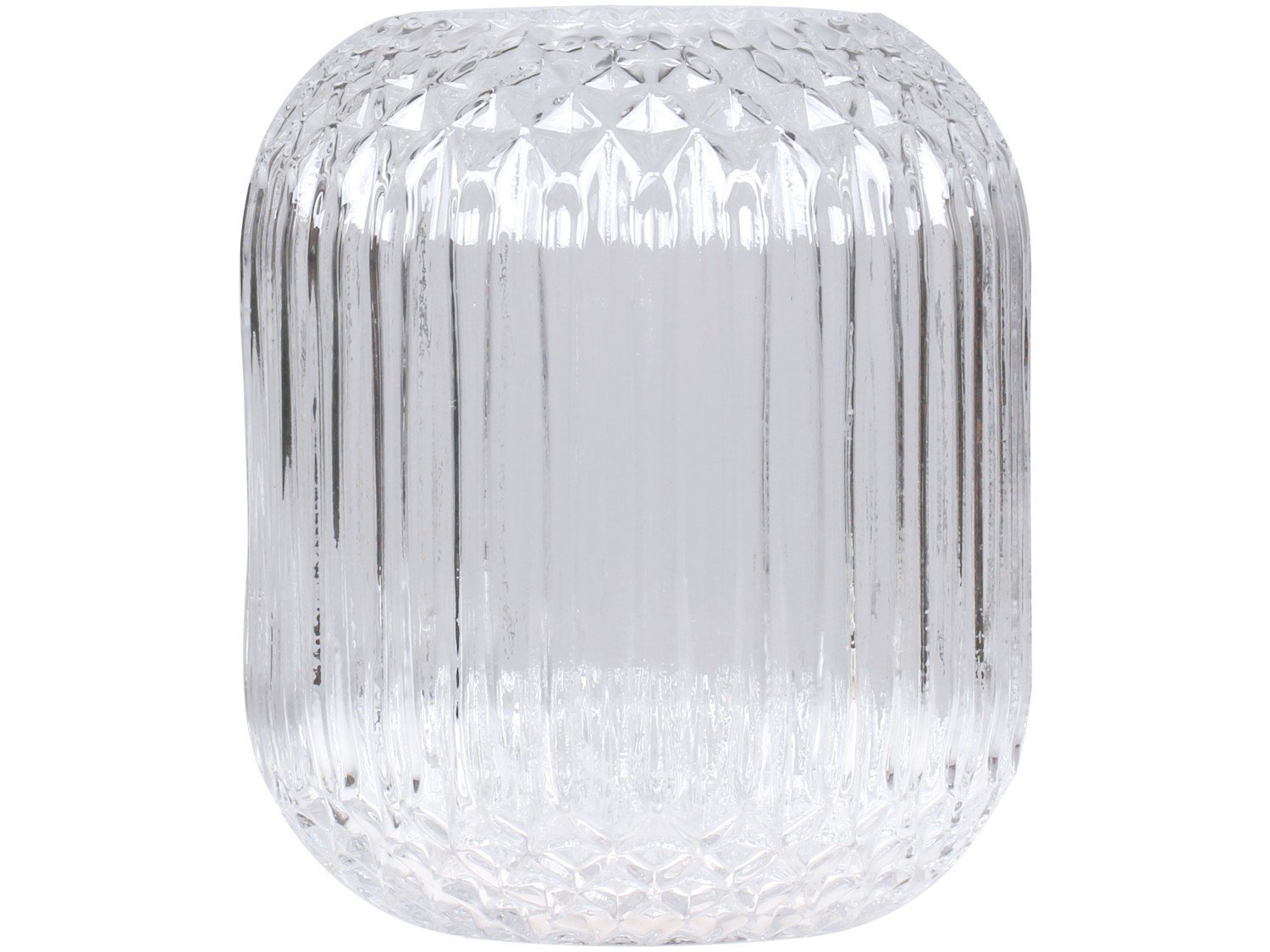 Vase mit kariertem Muster, klar  H18/Ø14 cm