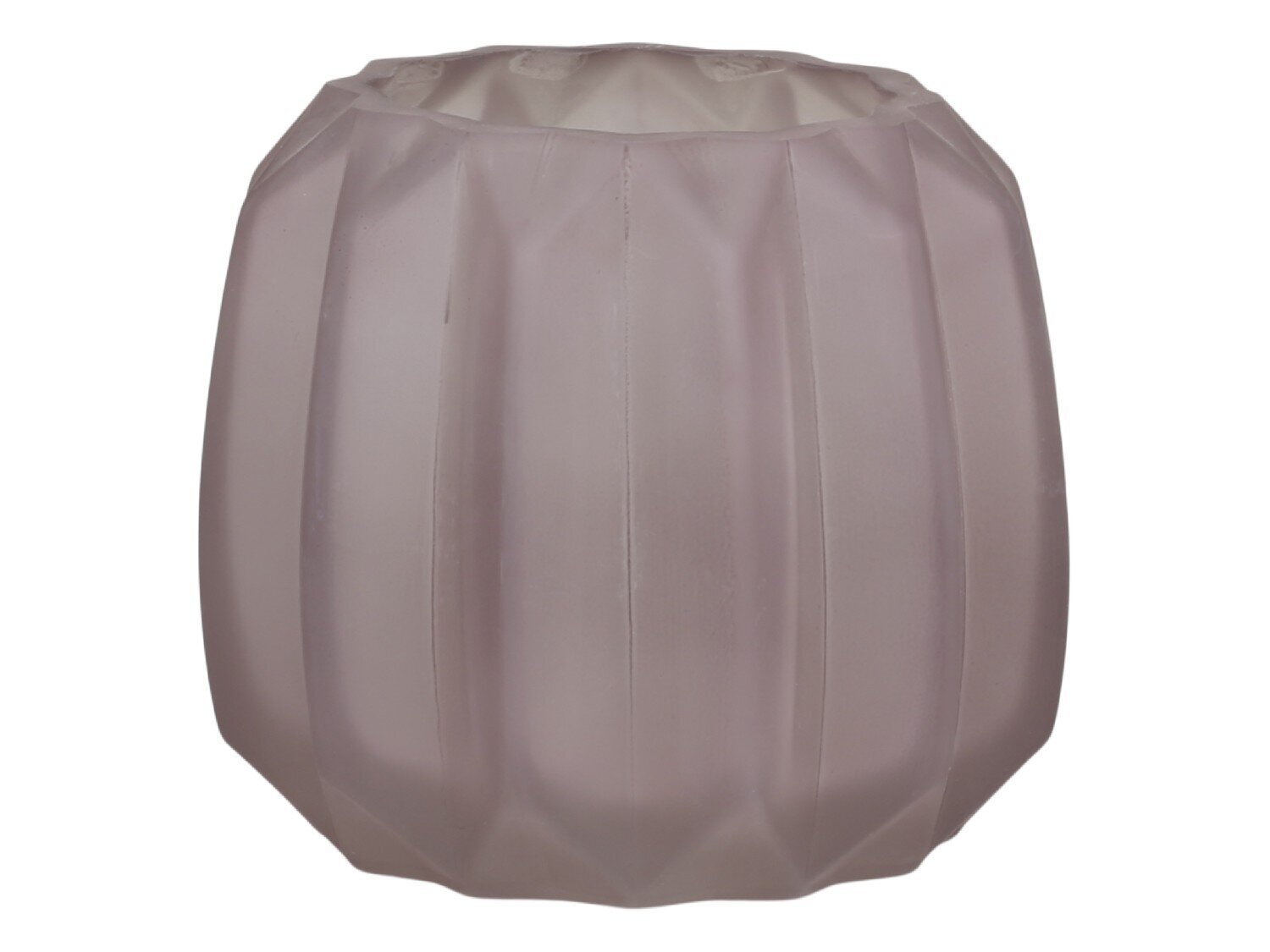 Vase mit Rillen mattiert, taupe H10.5/Ø8,5 cm