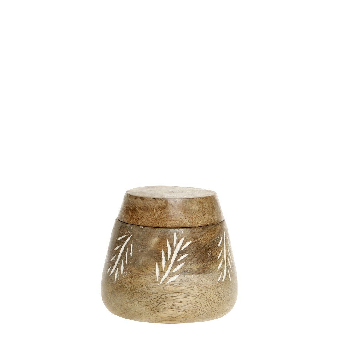 Verzierte Box mit Deckel, natur 8,5 x 10 cm