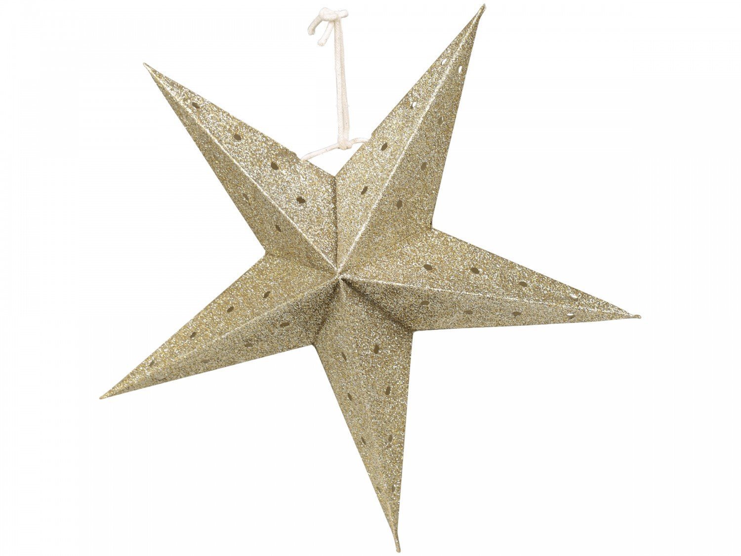 Vintage Papierstern mit Glitzer, moosgrün Ø 22 cm