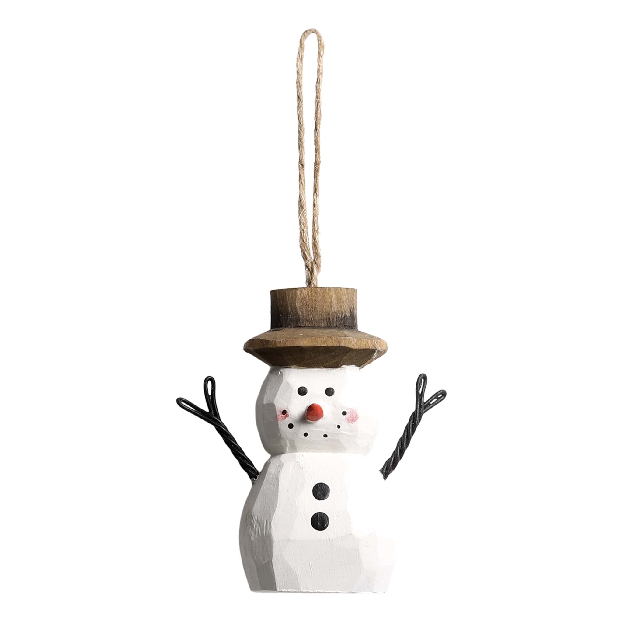 Vintage Schneemann Aufhänger, weiß 