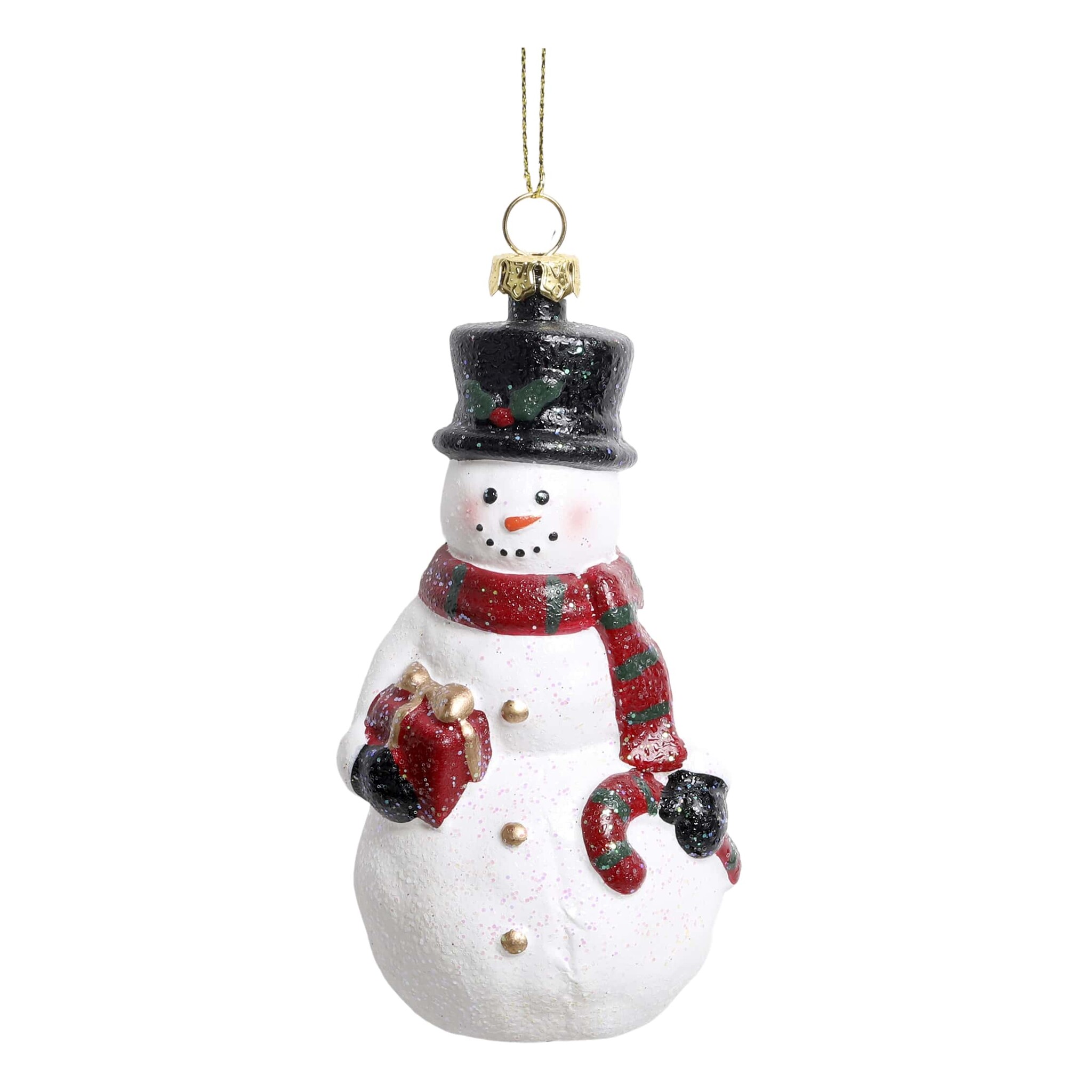Vintage Schneemann Figur zum Aufhängen, weiß 