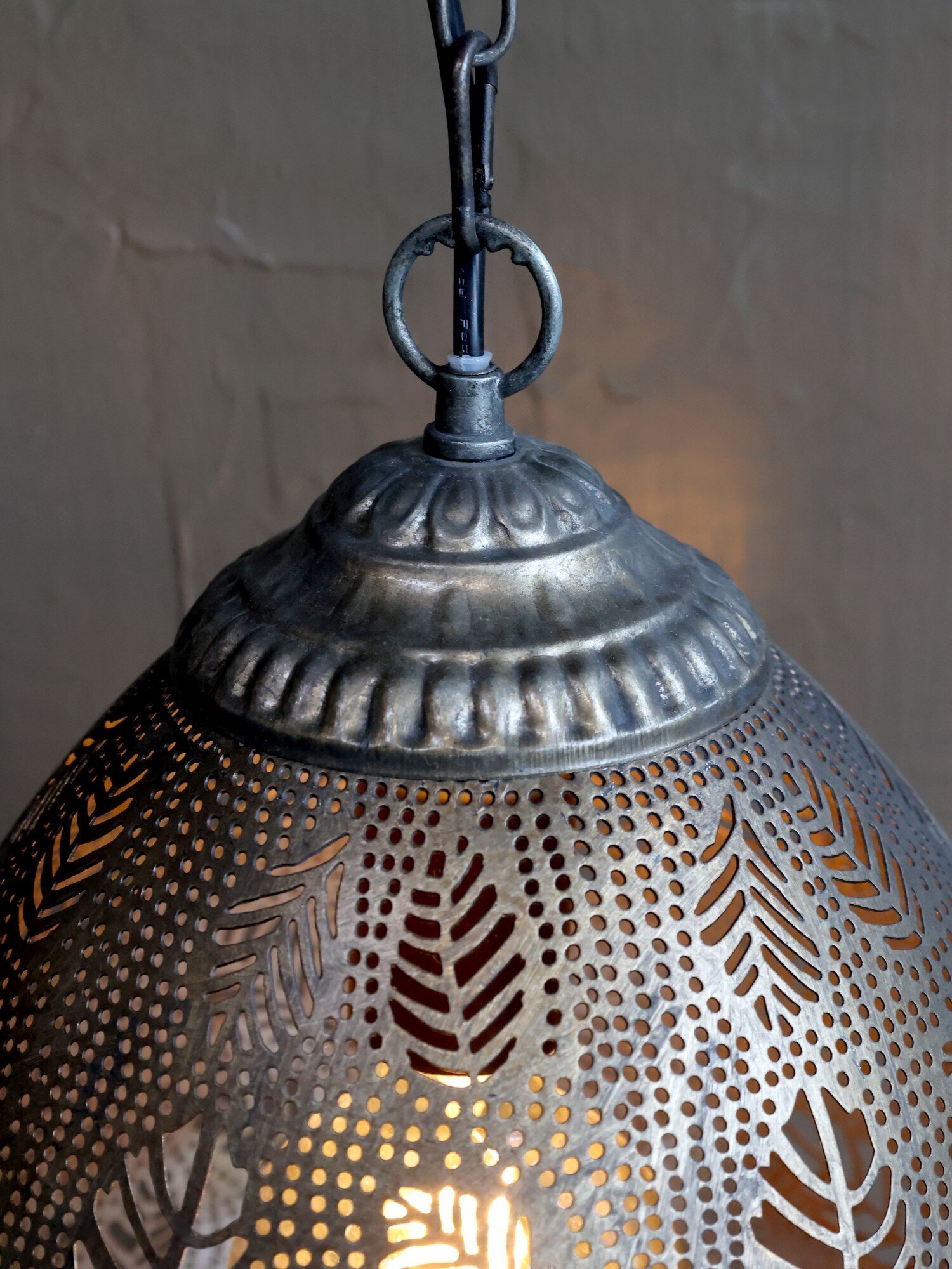Vire Hänge-Lampe mit Muster, bronze 