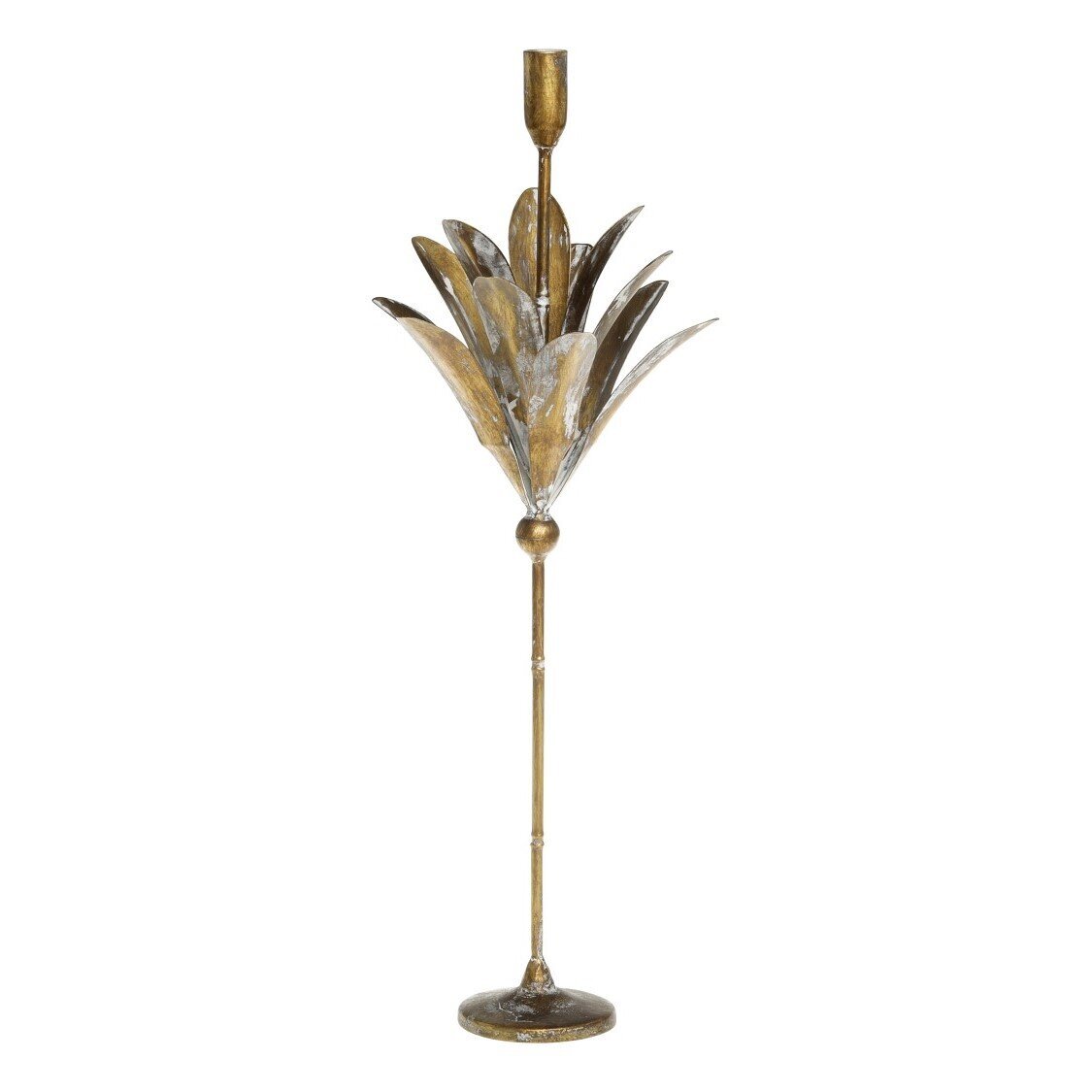 Vire Kerzenständer in Blumenform, antique messing 