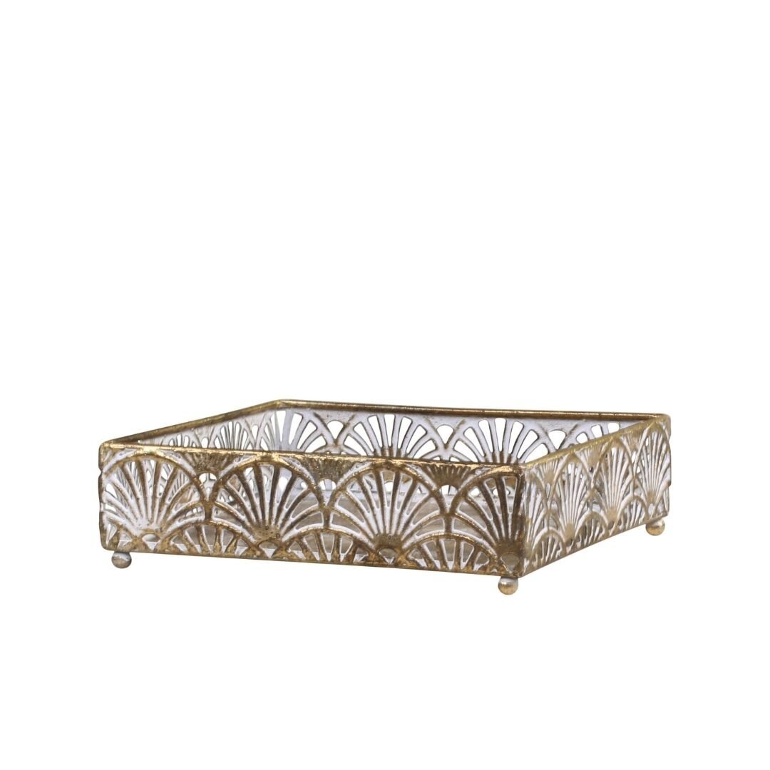Vire Serviettenhalter mit Muster, antik messing L17 x B17 x H5 cm