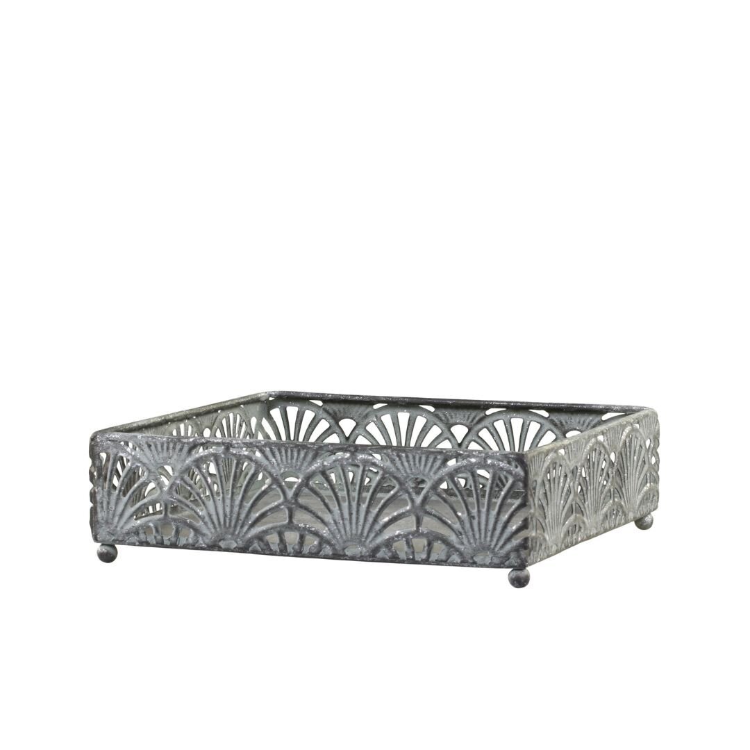 Vire Serviettenhalter mit Muster, antik zink L17 x B17 x H5 cm