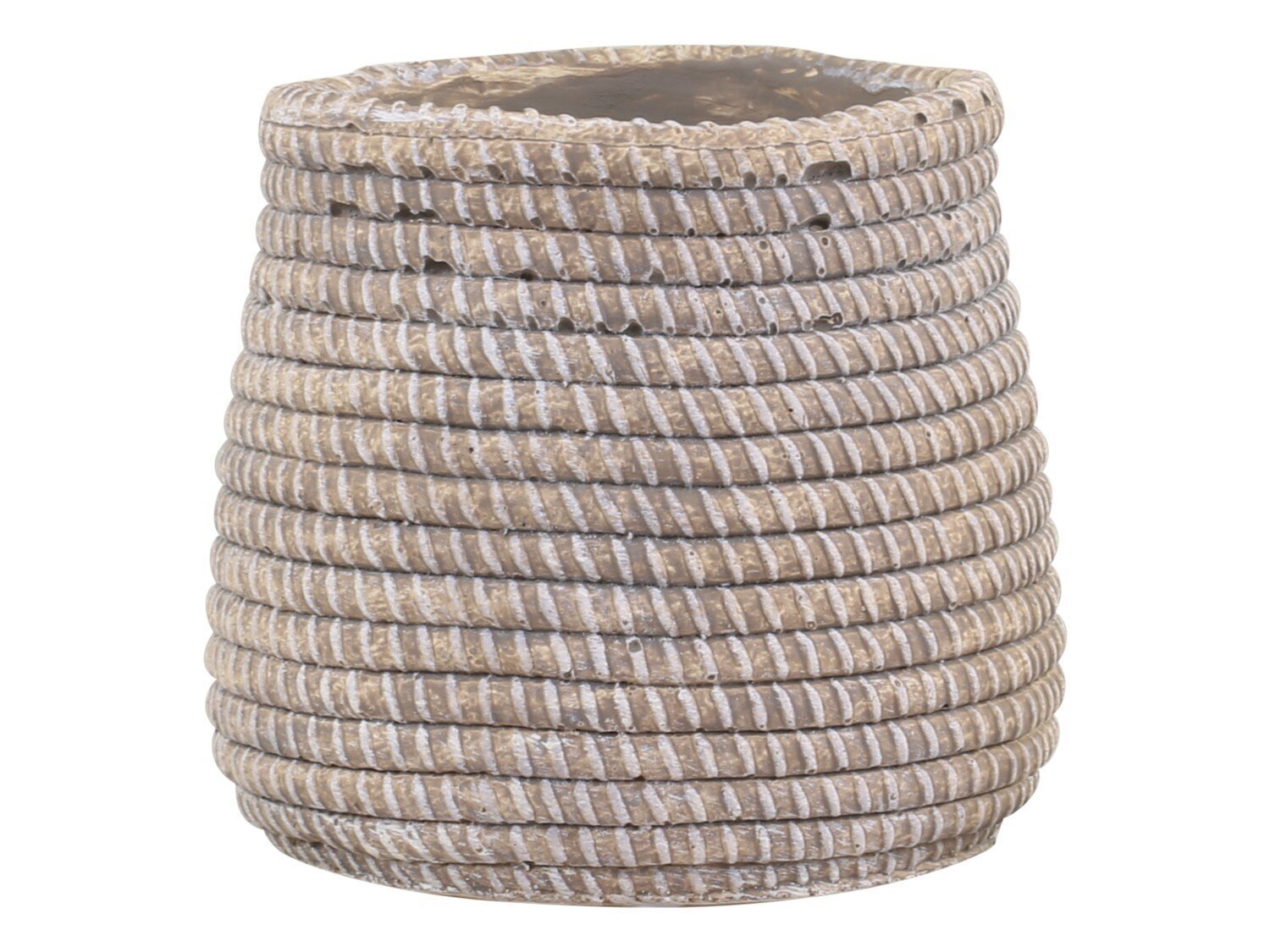 Évron Übertopf mit Flecht Muster, antik natur H11,5/Ø12,5 cm