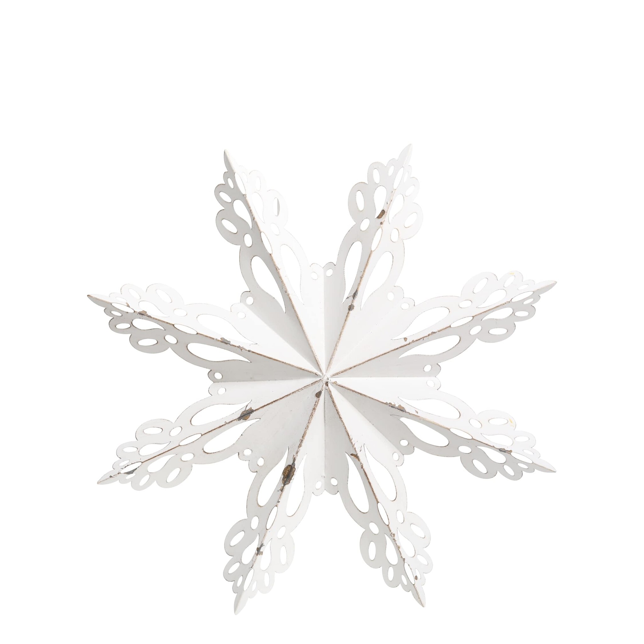 Wanddekor Schneeflocke, antique weiss Ø 43, Breite: 6 cm