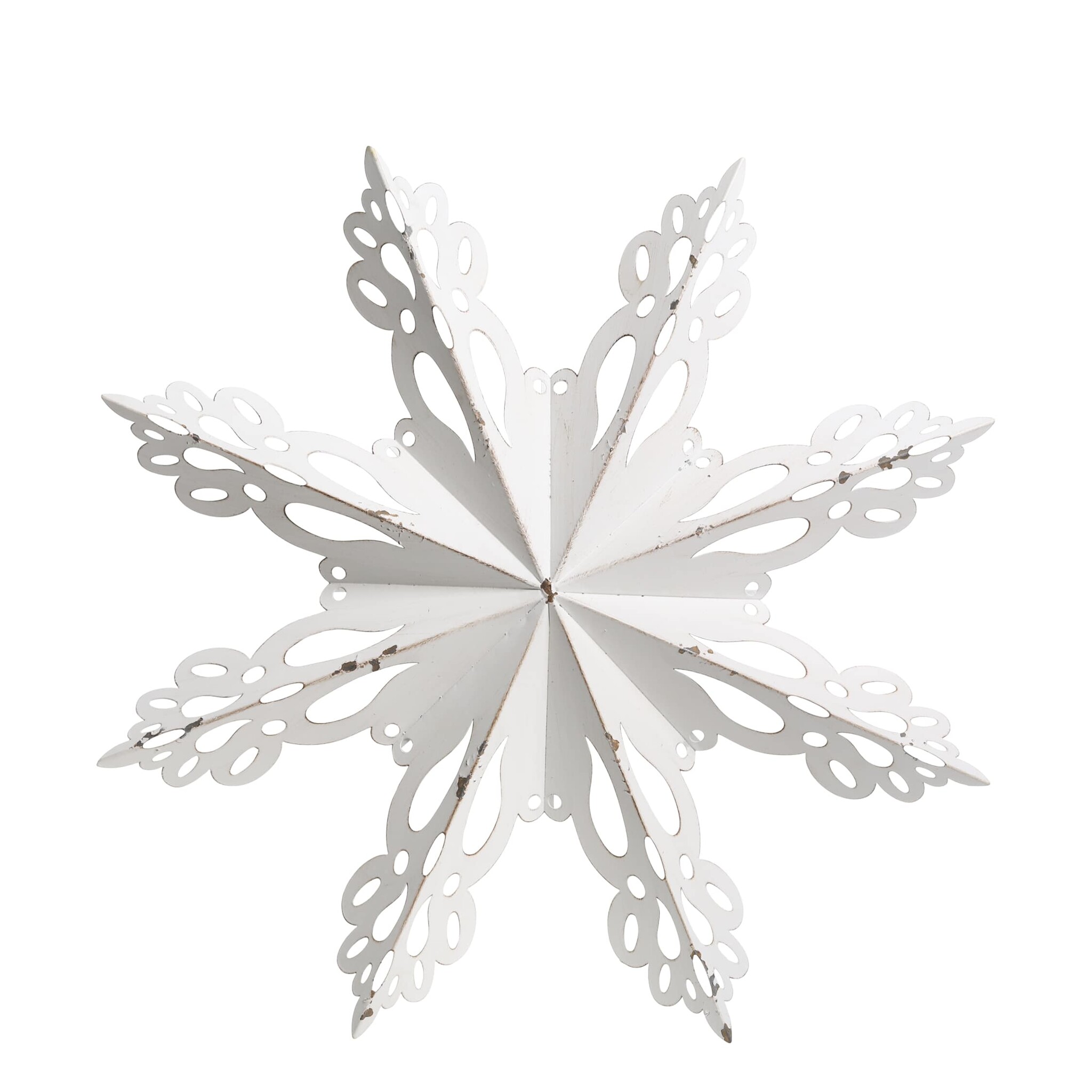 Wanddekor Schneeflocke, antique weiss Ø 53, Breite: 6 cm