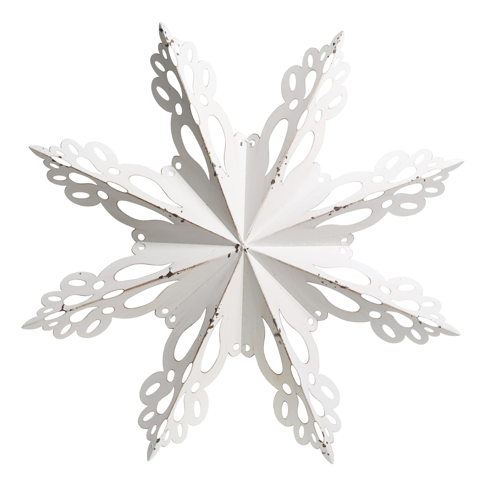 Wanddekor Schneeflocke, antique weiss Ø 63, Breite: 6 cm