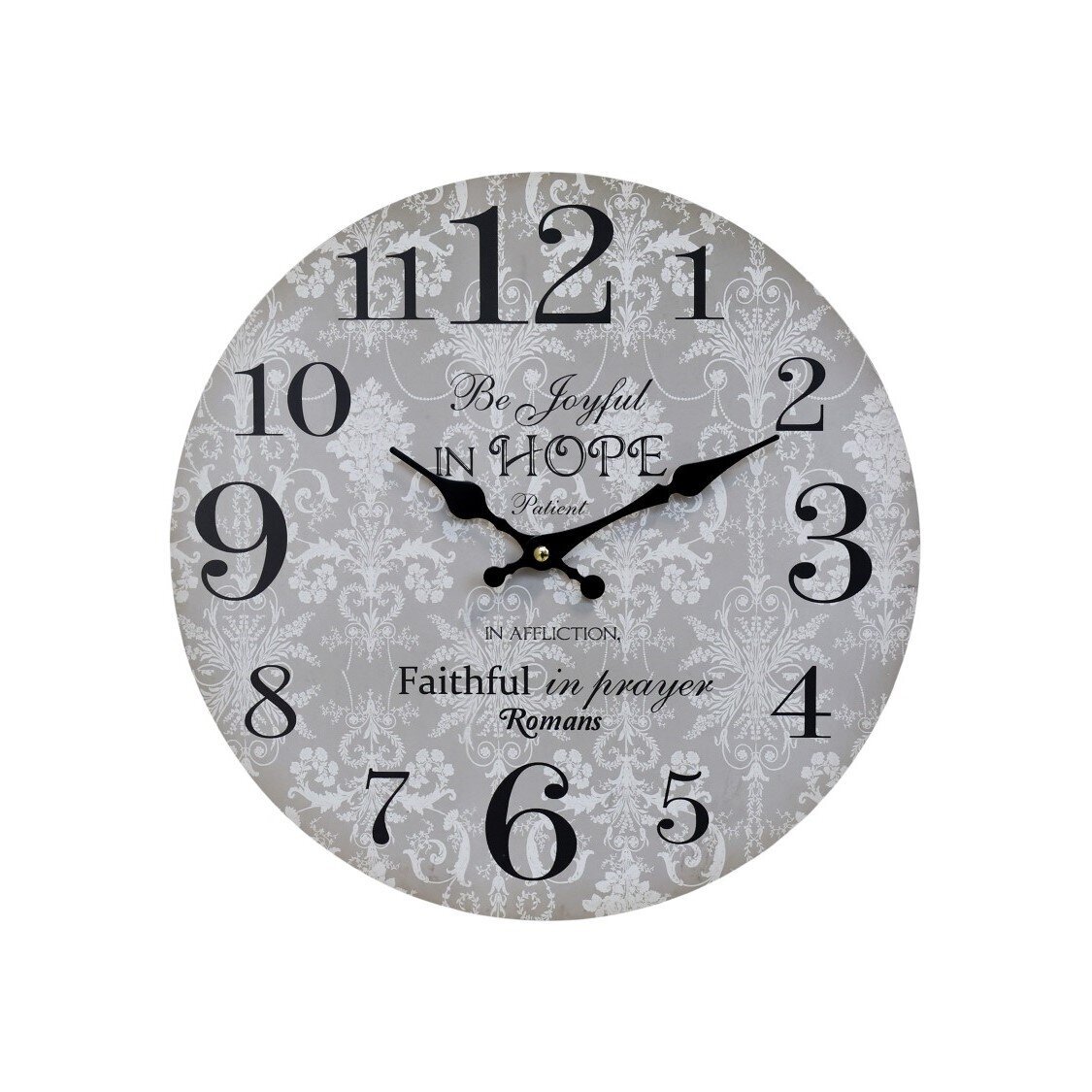 Wanduhr Be Joyful in Hope, französisch grau 