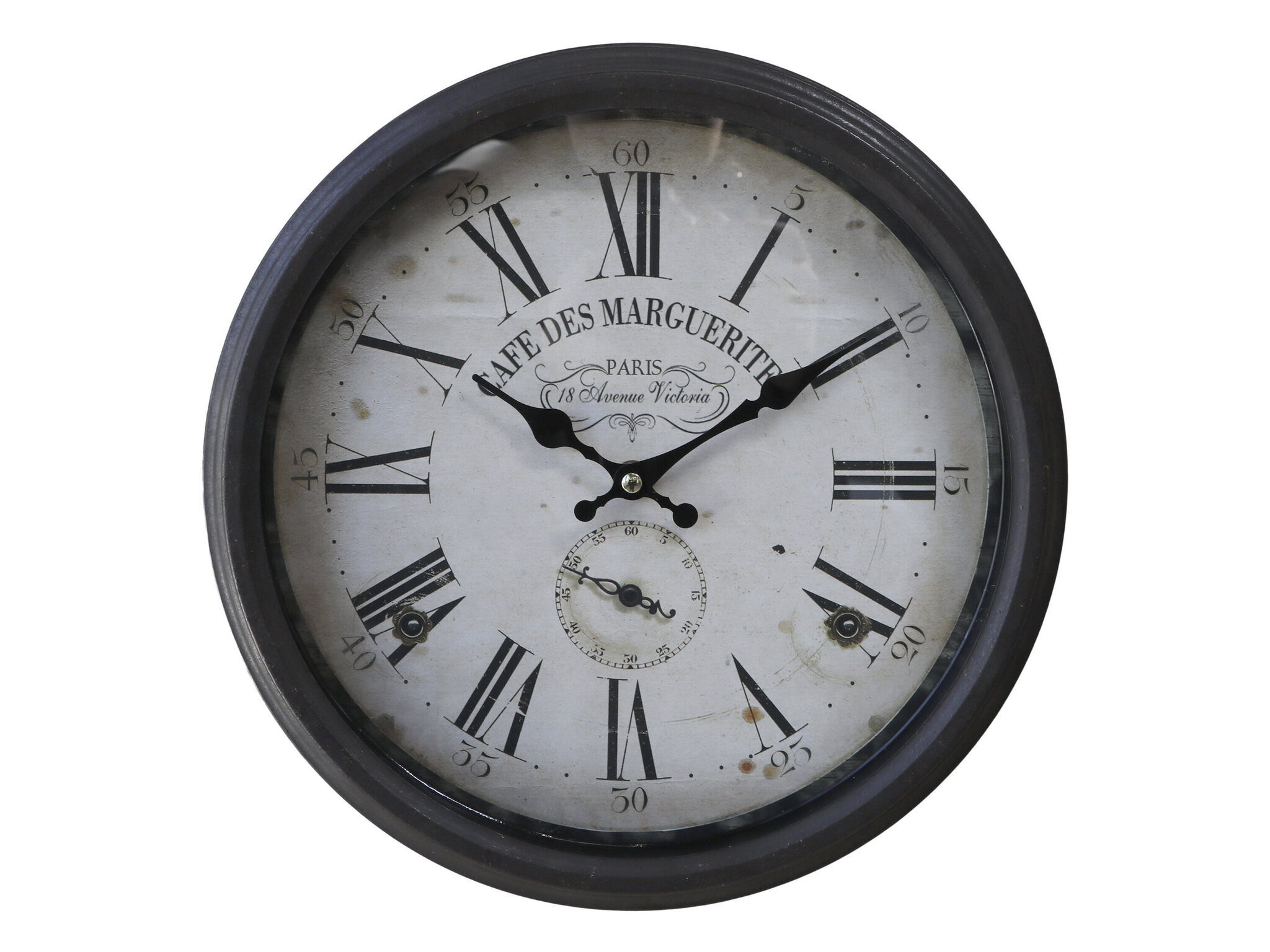 Wanduhr mit römischen Zahlen, schwarz 