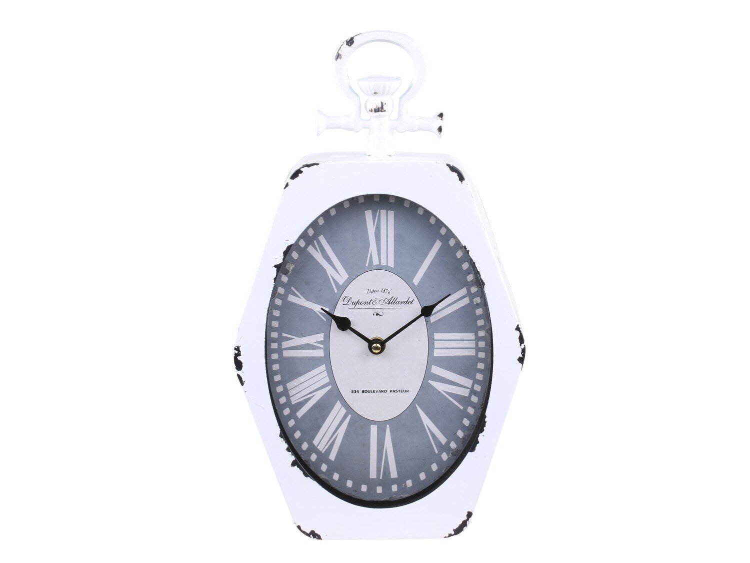 Wanduhr Sechseck, antik creme 