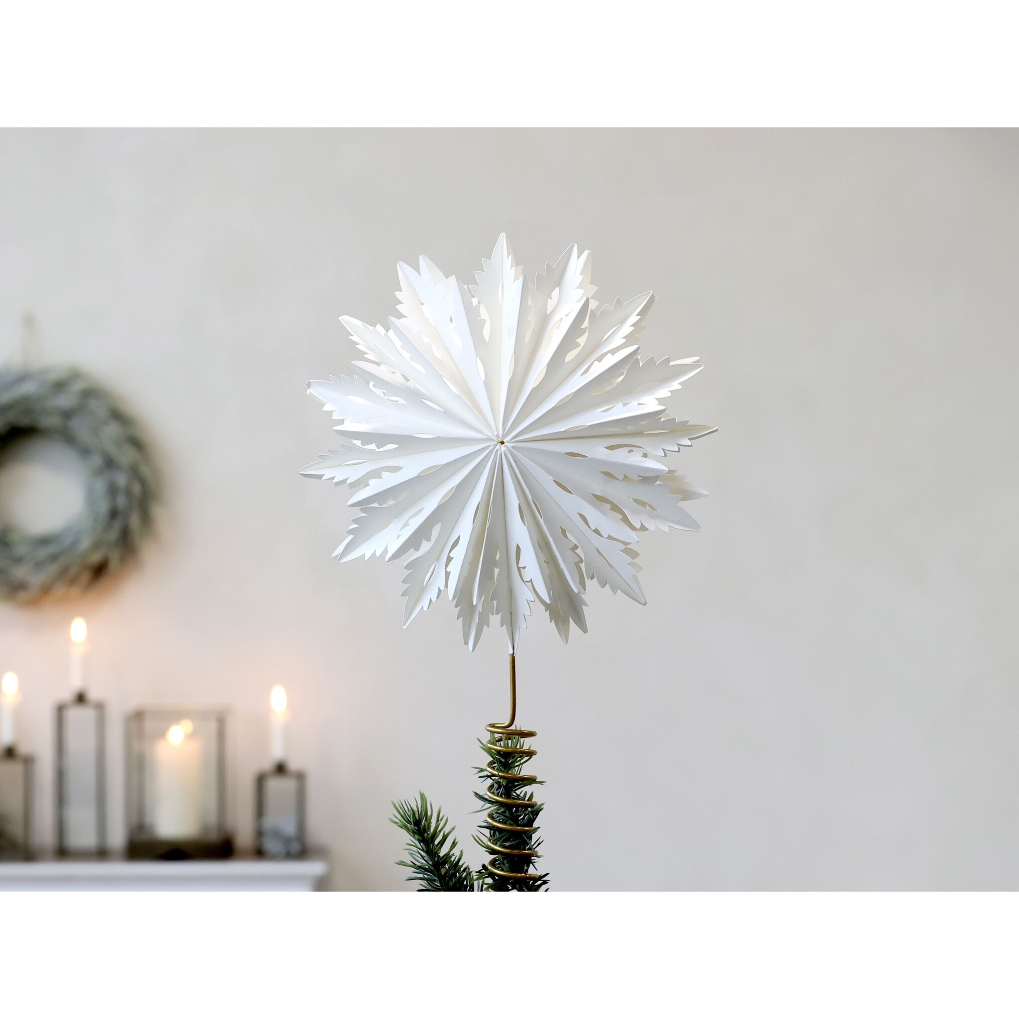 Weihnachtsbaum Spitze Papierstern, creme Breite: 7, Ø 20 cm creme