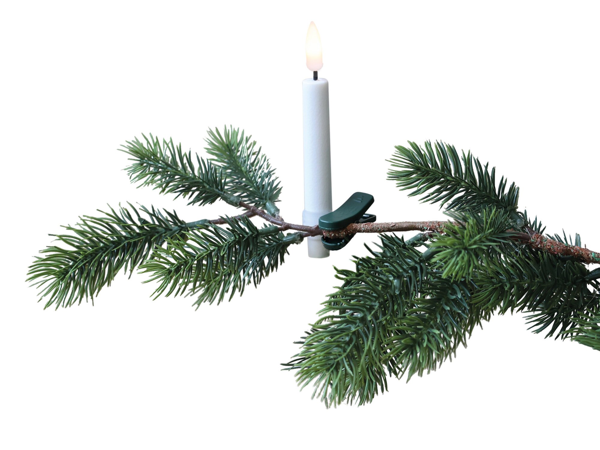Weihnachtsbaumkerze LED 6er Set, weiss 