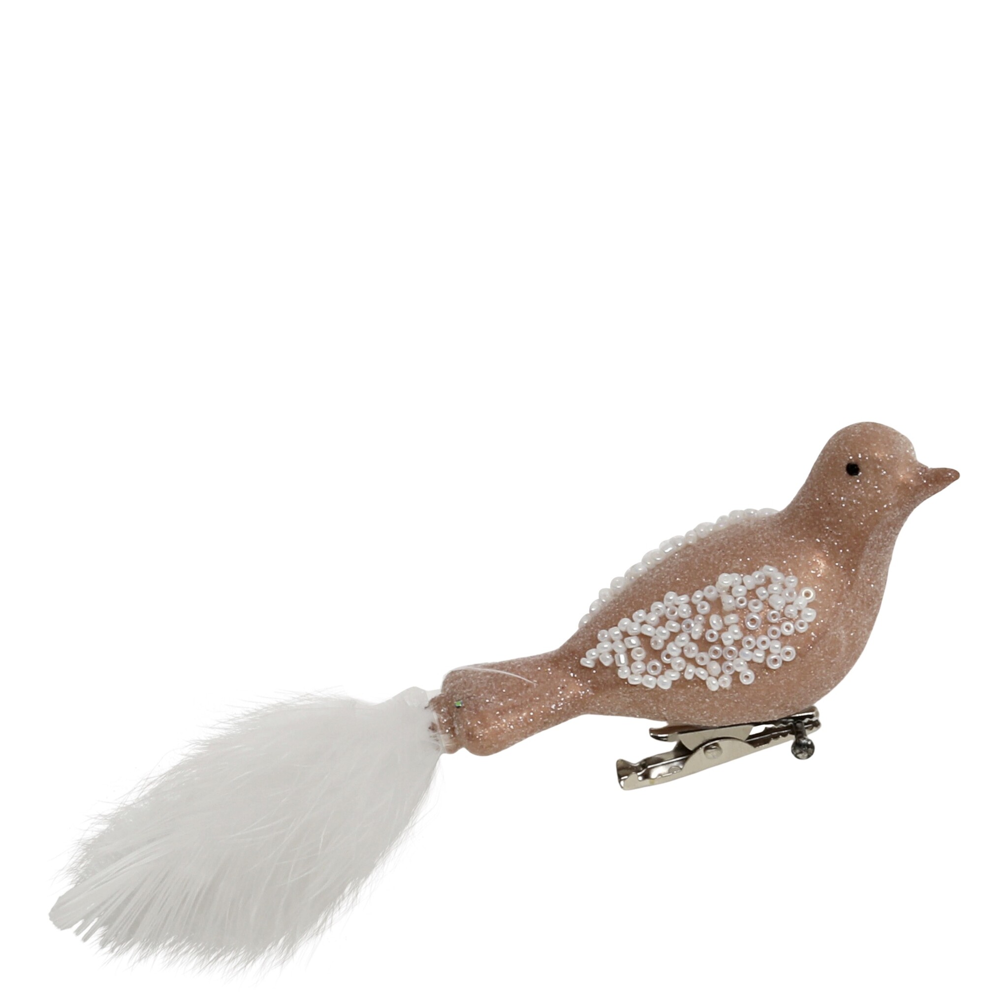 Weihnachtsdeko Vogel aus Glas, rosa 