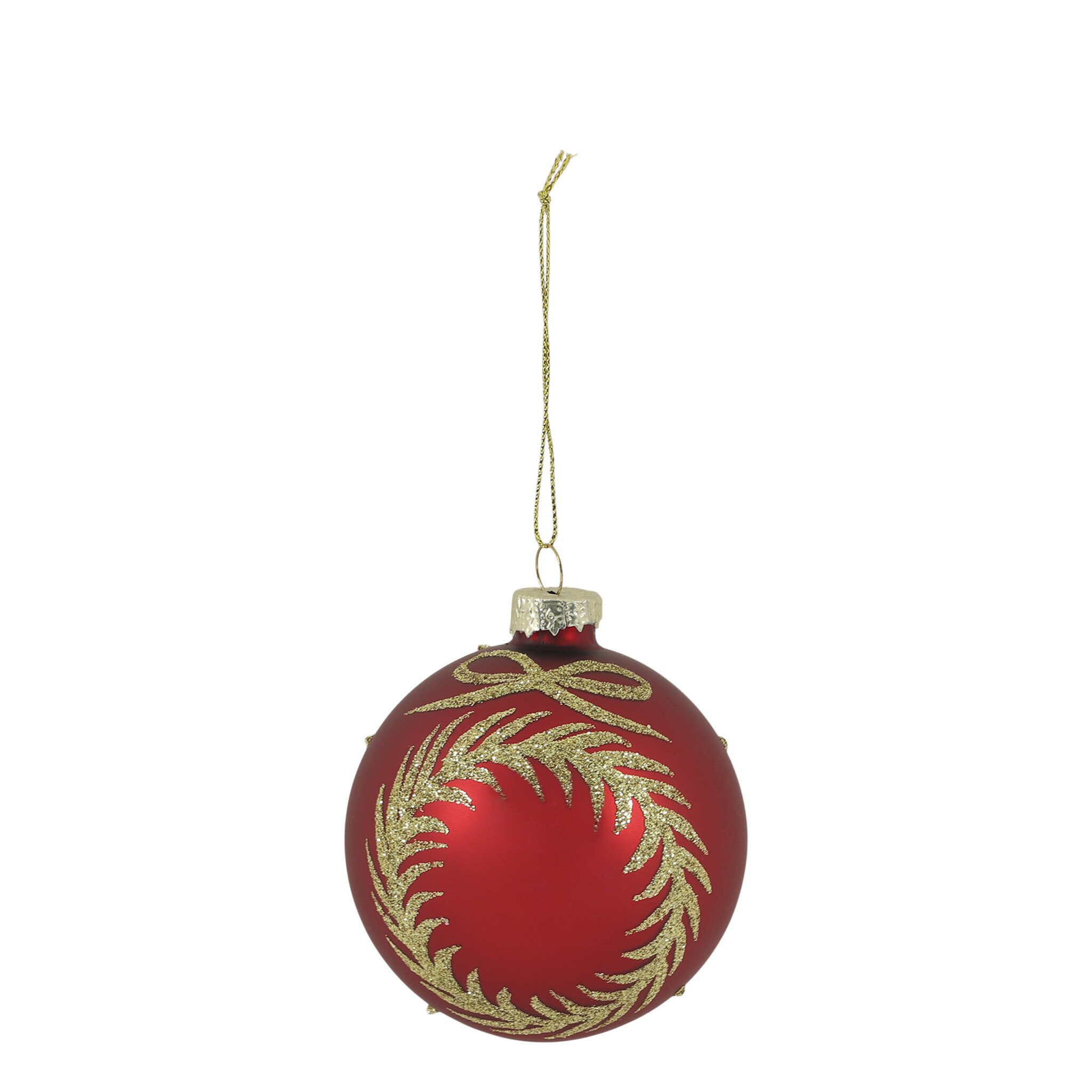 Weihnachtskugel mit Girlanden Kirschrot