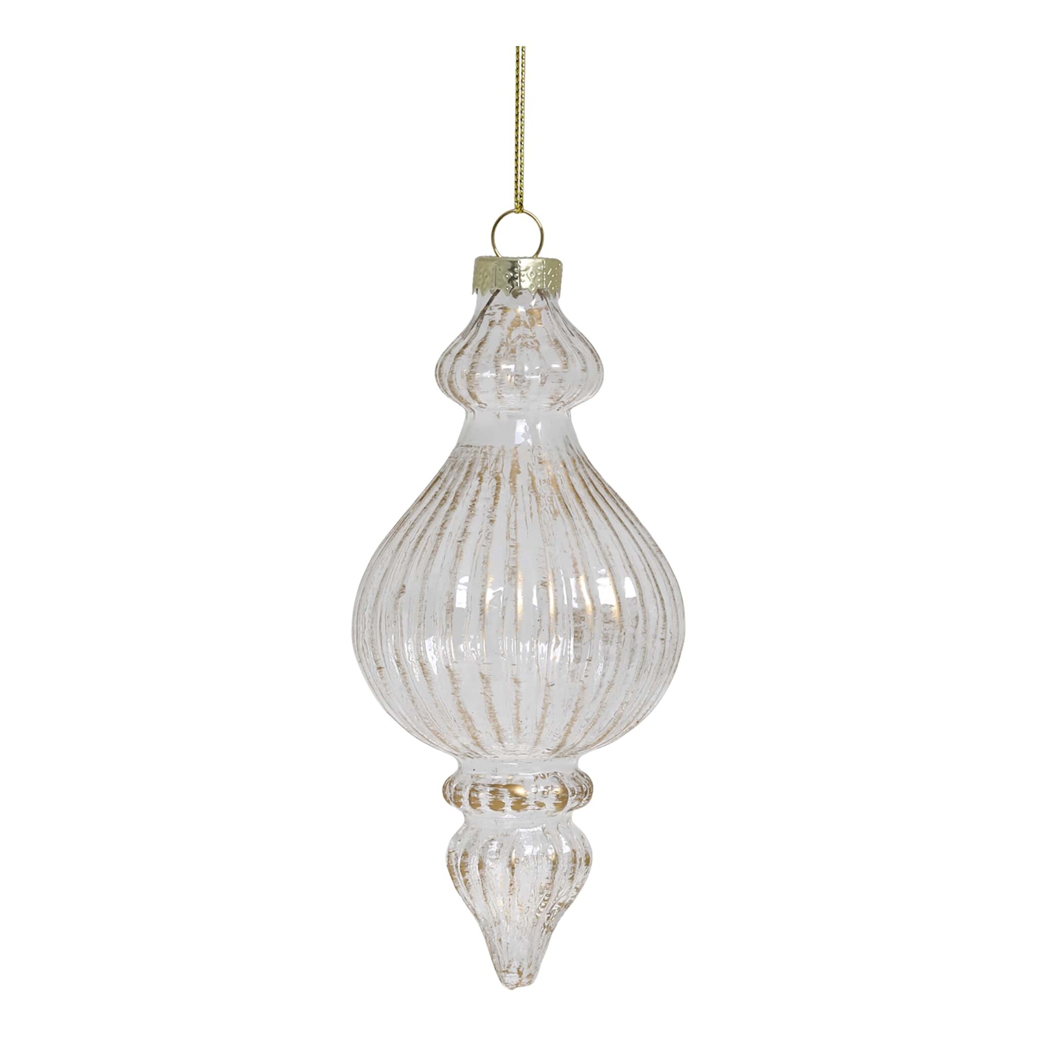 Weihnachtskugel Ornament aus Glas, gold 