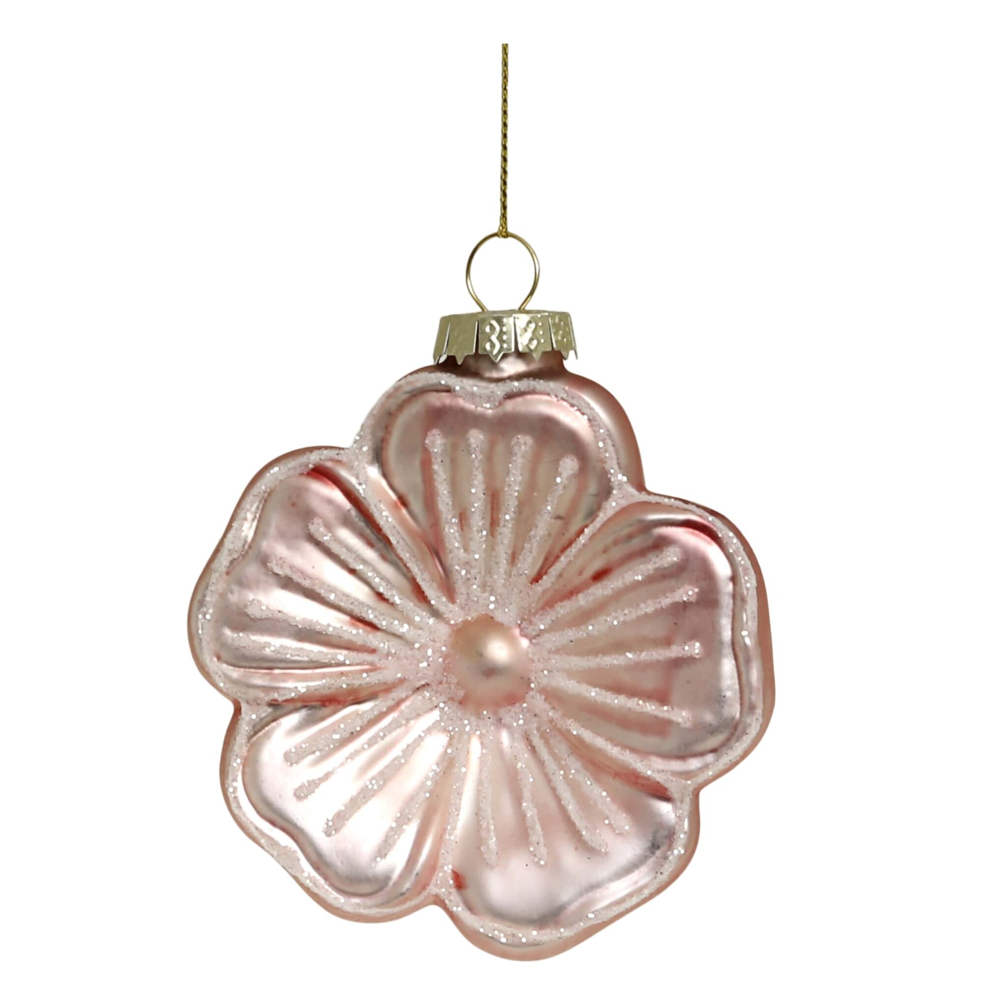 Weihnachtskugel Rosa Blume, rosa 