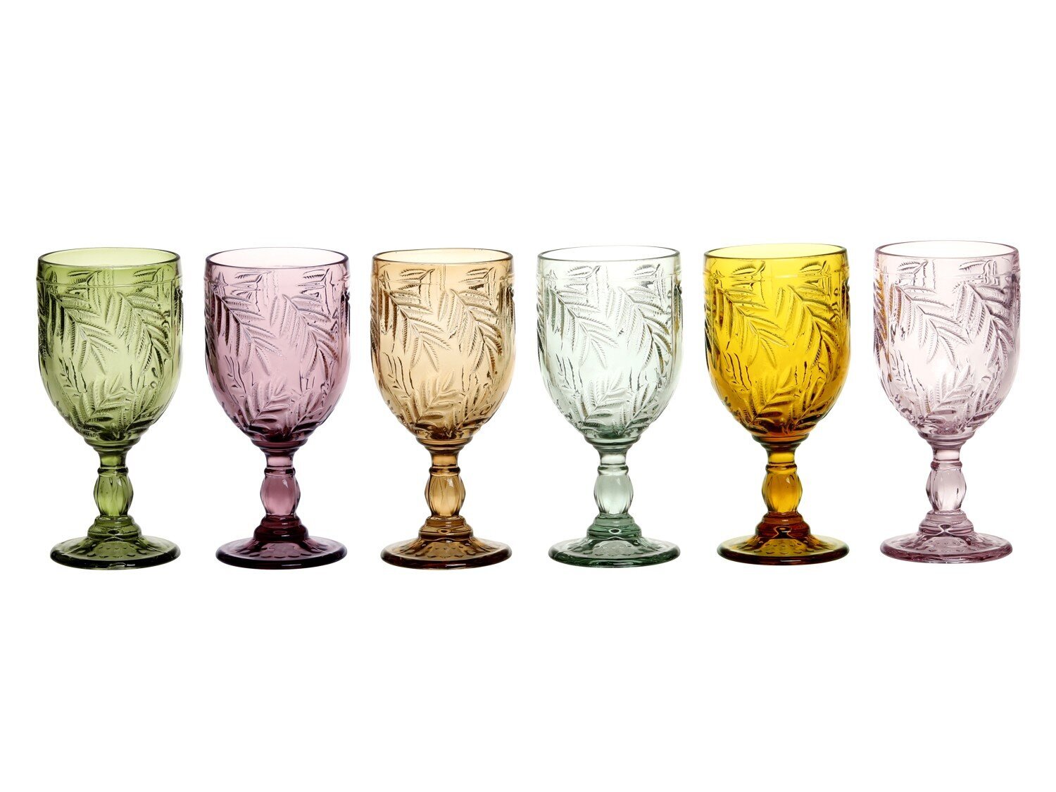 6er Set Weingläser Saint Emilion mit Blattmuster | Chic Antique