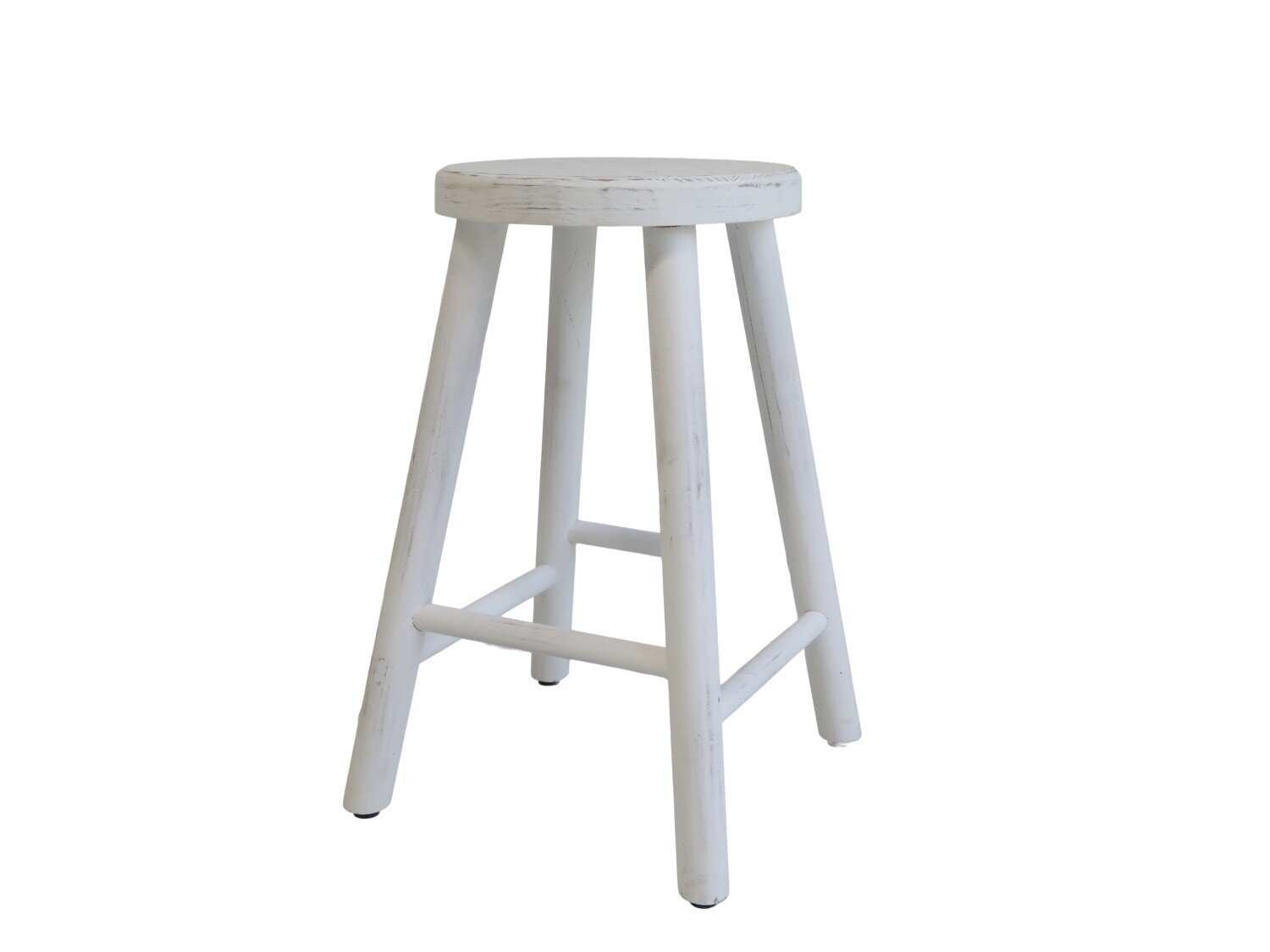 weißer Deko Hocker, antique weiß 
