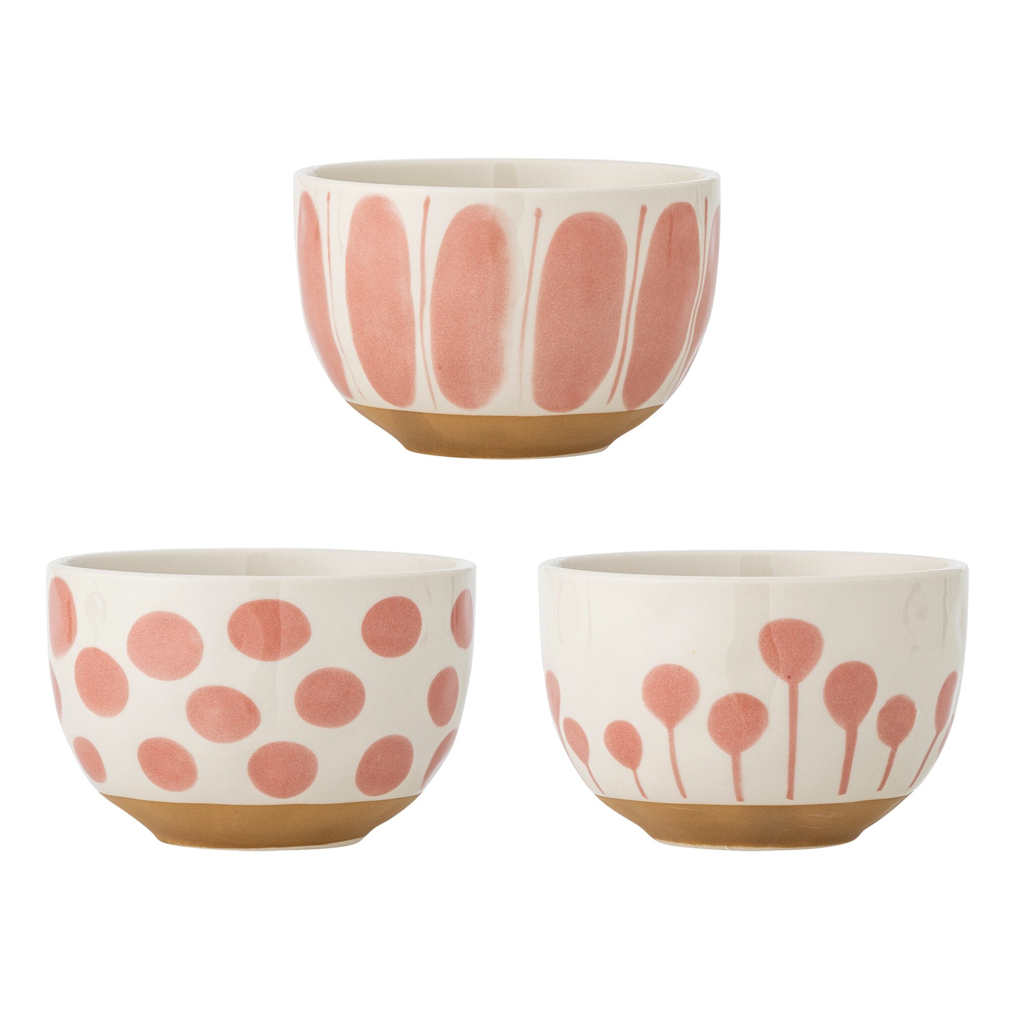 Linora Schalen 3er Set Steingut, rosa 
