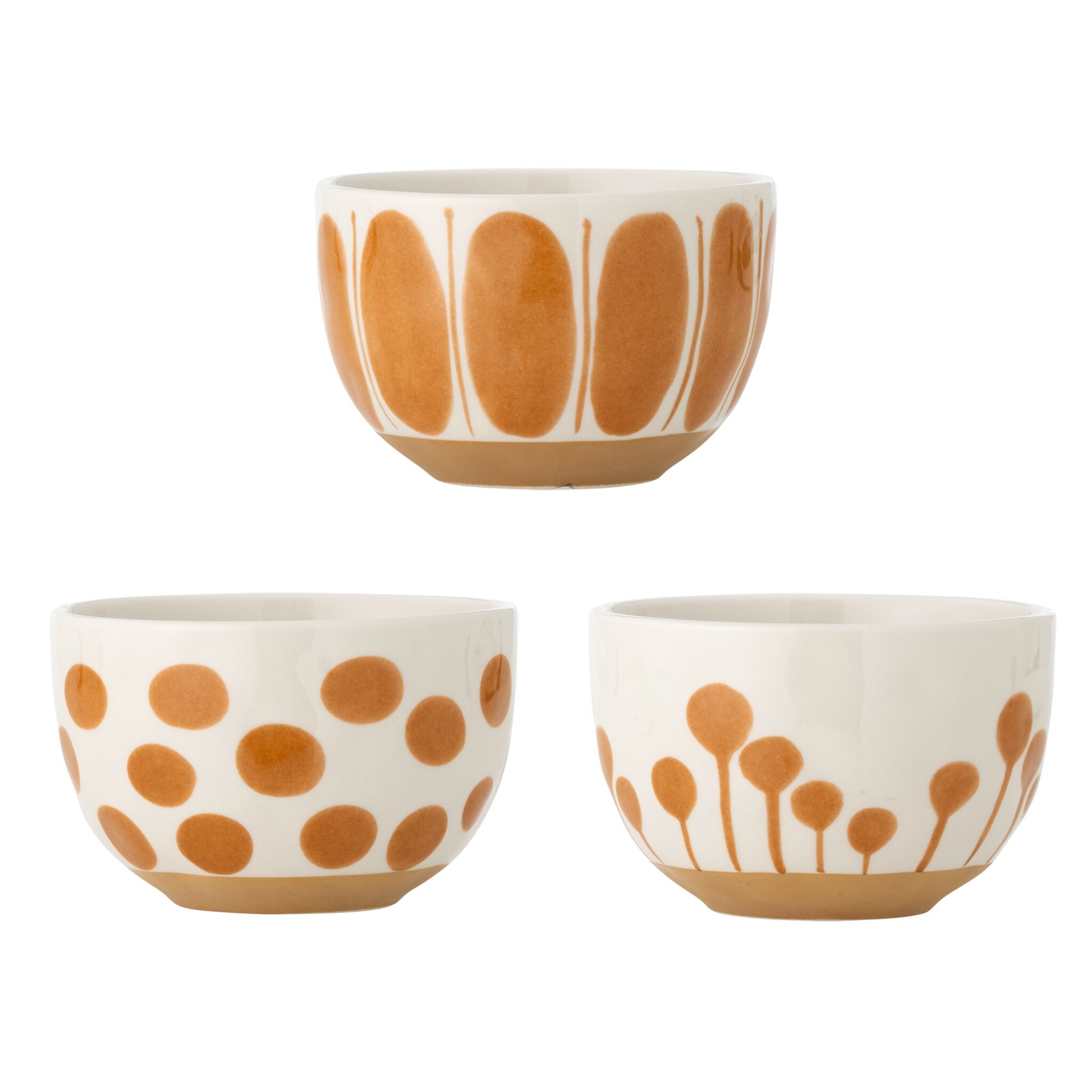 Linora Schalen 3er Set Steingut, braun 
