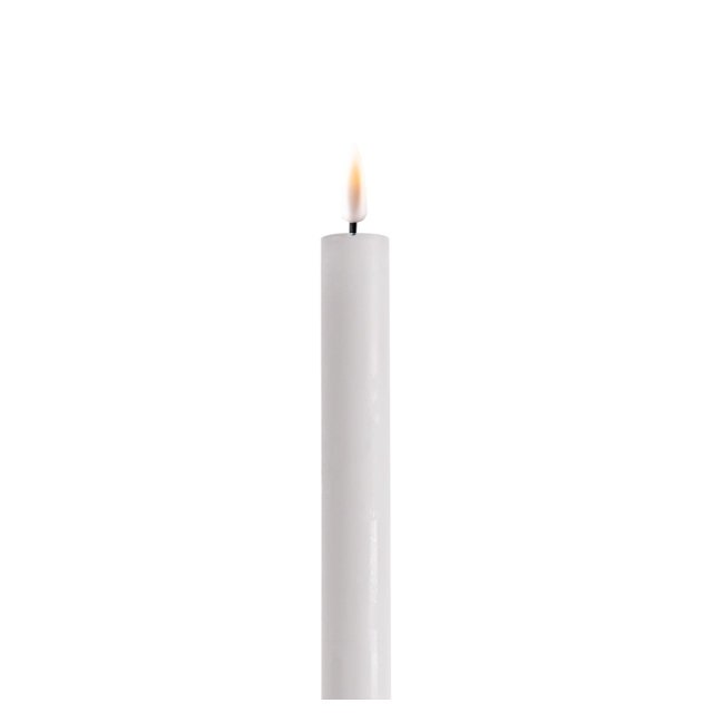 LED 2er Set Stabkerze Real Flame, weiss 15 cm, Ø 2,2 cm