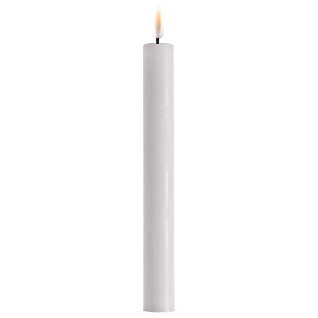 LED 2er Set Stabkerze Real Flame, weiss 24 cm, Ø 2,2 cm
