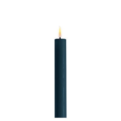 LED 2er Set Stabkerze Real Flame, petroleum 15 cm, Ø 2,2 cm