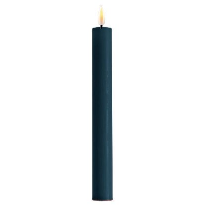 LED 2er Set Stabkerze Real Flame, petroleum 24 cm, Ø 2,2 cm