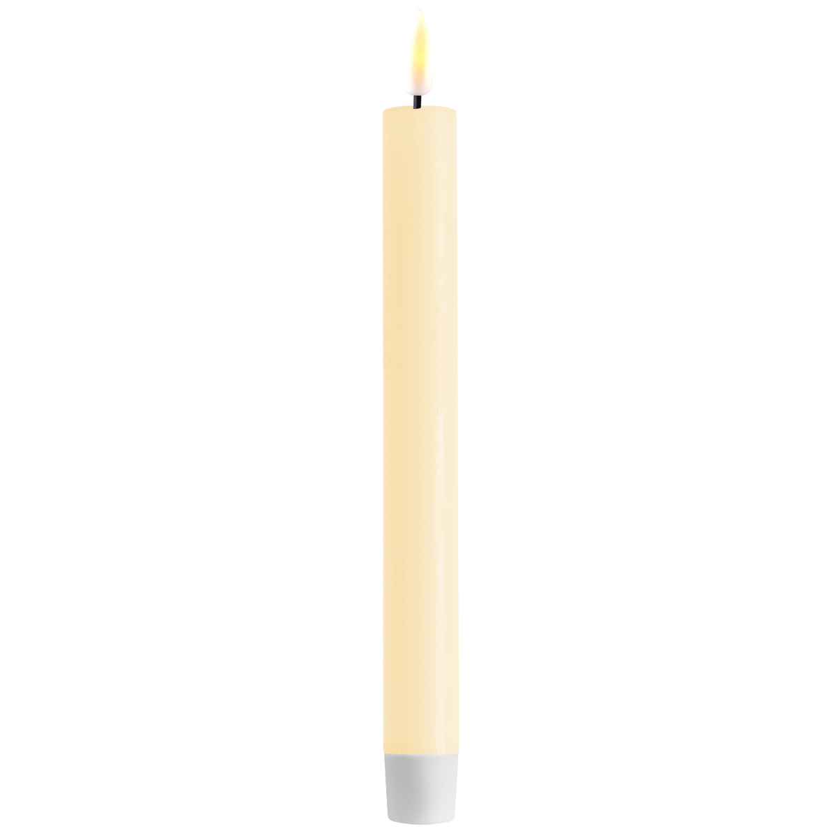 LED 2er Set Stabkerze Real Flame, creme 24 cm, Ø 2,2 cm