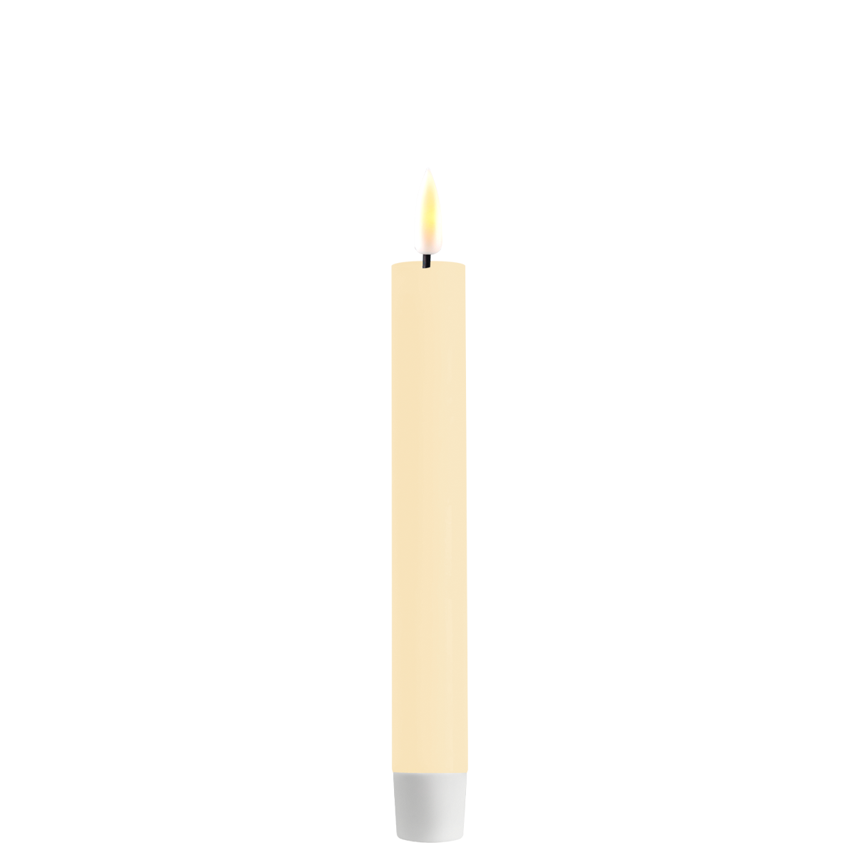 LED 2er Set Stabkerze Real Flame, creme 15 cm, Ø 2,2 cm