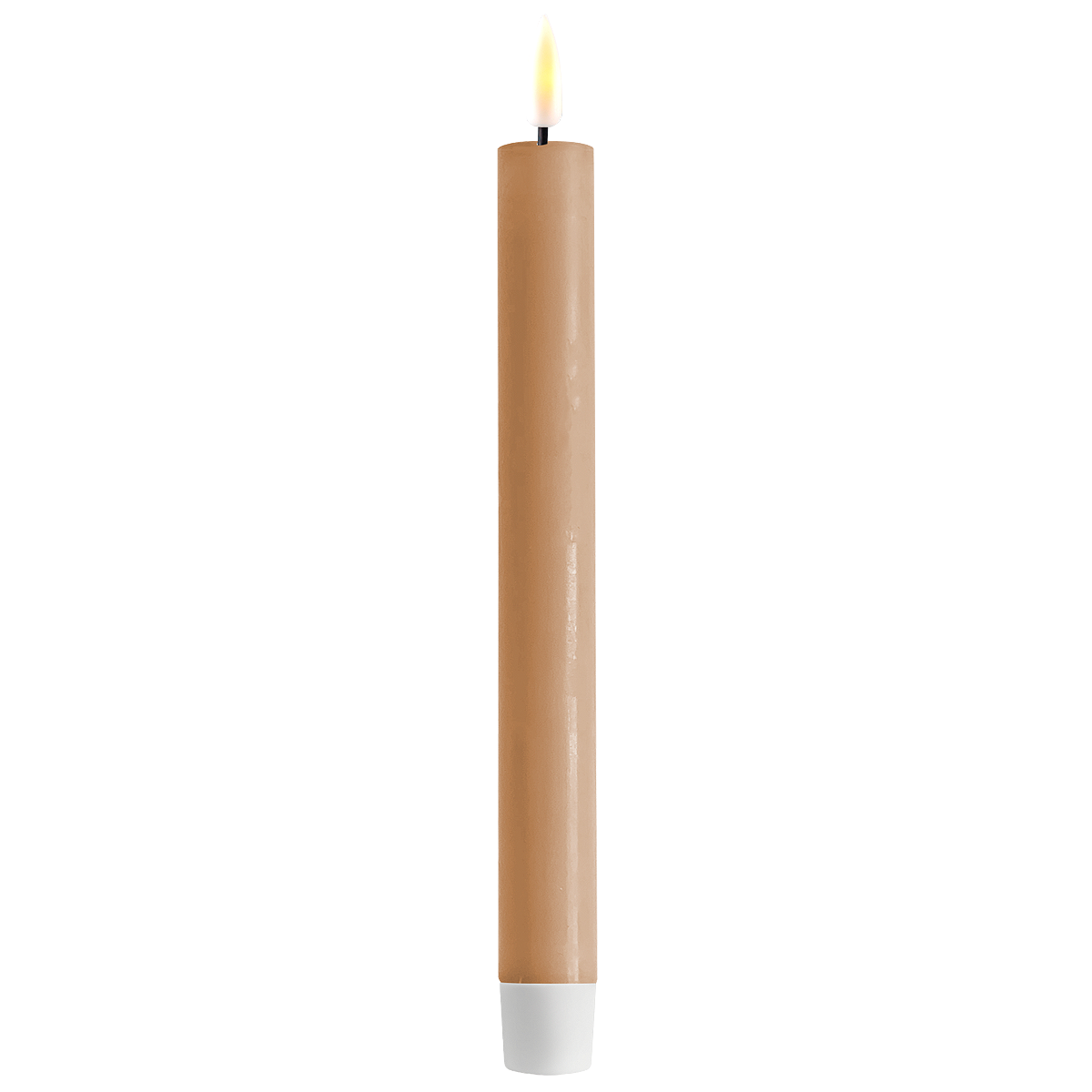 LED 2er Set Stabkerze Real Flame, karamell 24 cm, Ø 2,2 cm
