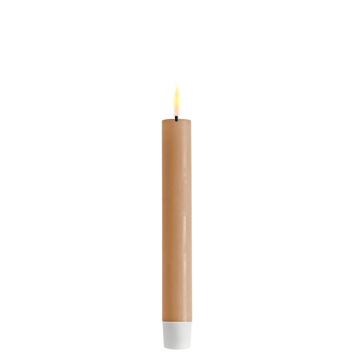 LED 2er Set Stabkerze Real Flame, karamell 15 cm, Ø 2,2 cm