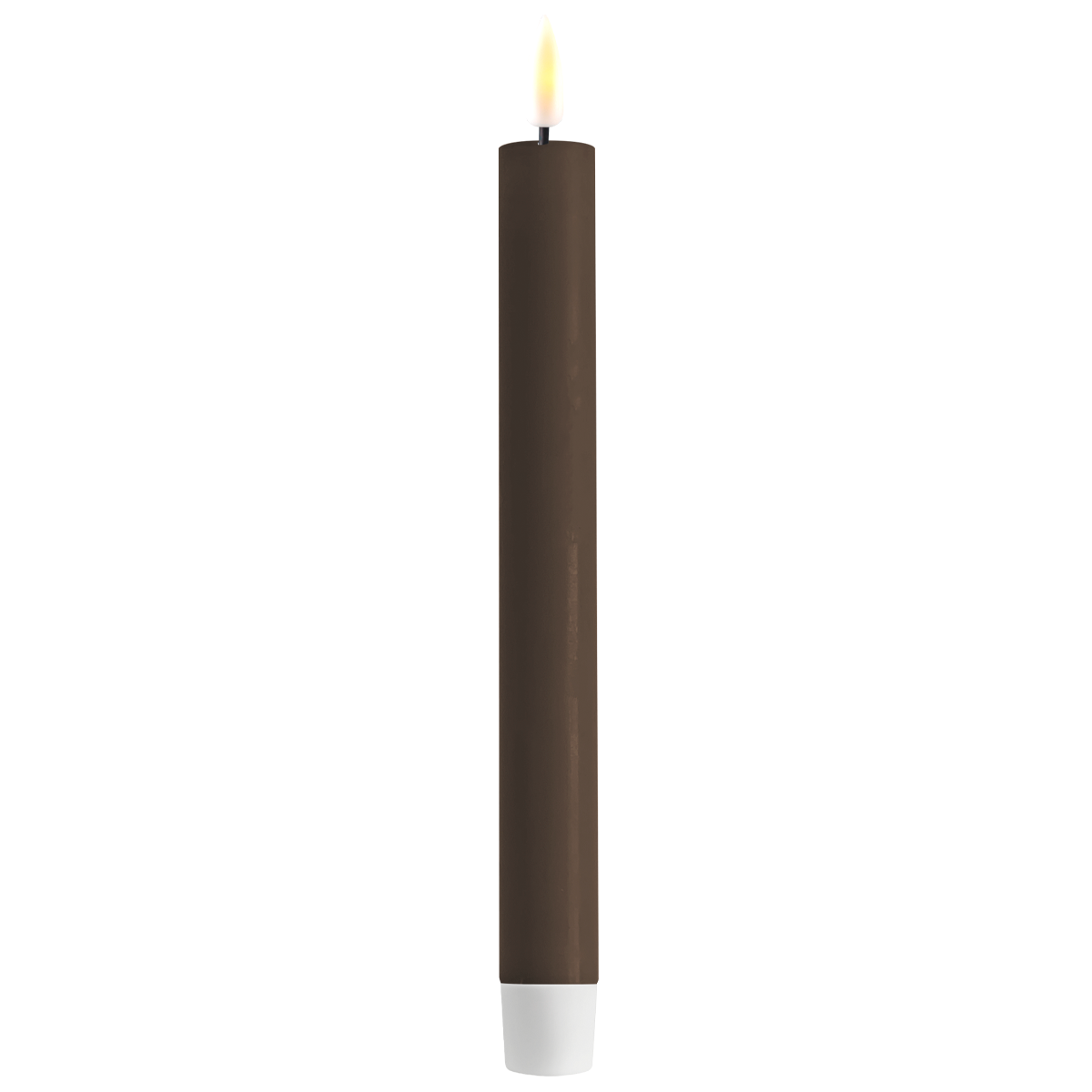 LED 2er Set Stabkerze Real Flame, mokka 24 cm, Ø 2,2 cm