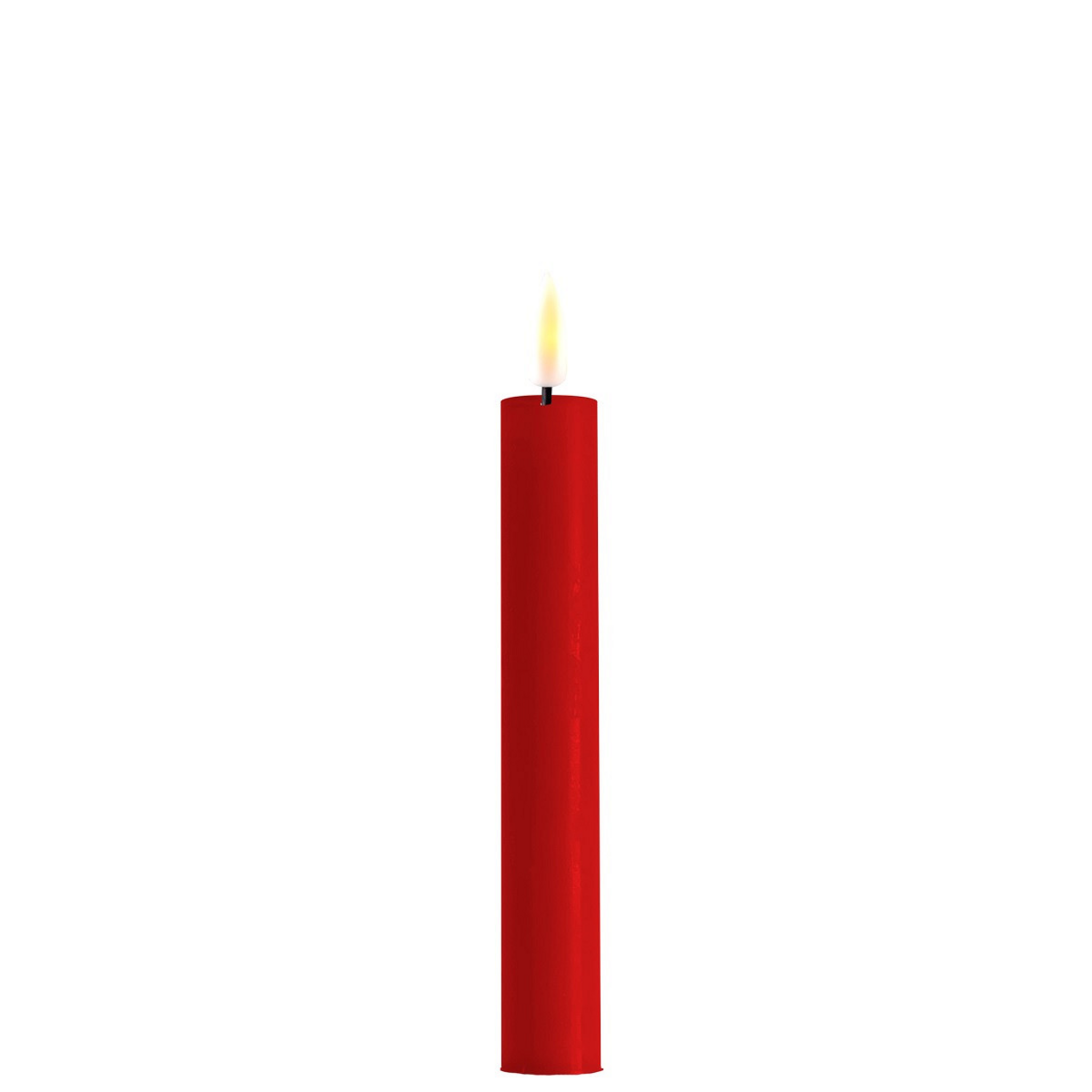 LED 2er Set Stabkerze Real Flame, rot 15 cm, Ø 2,2 cm