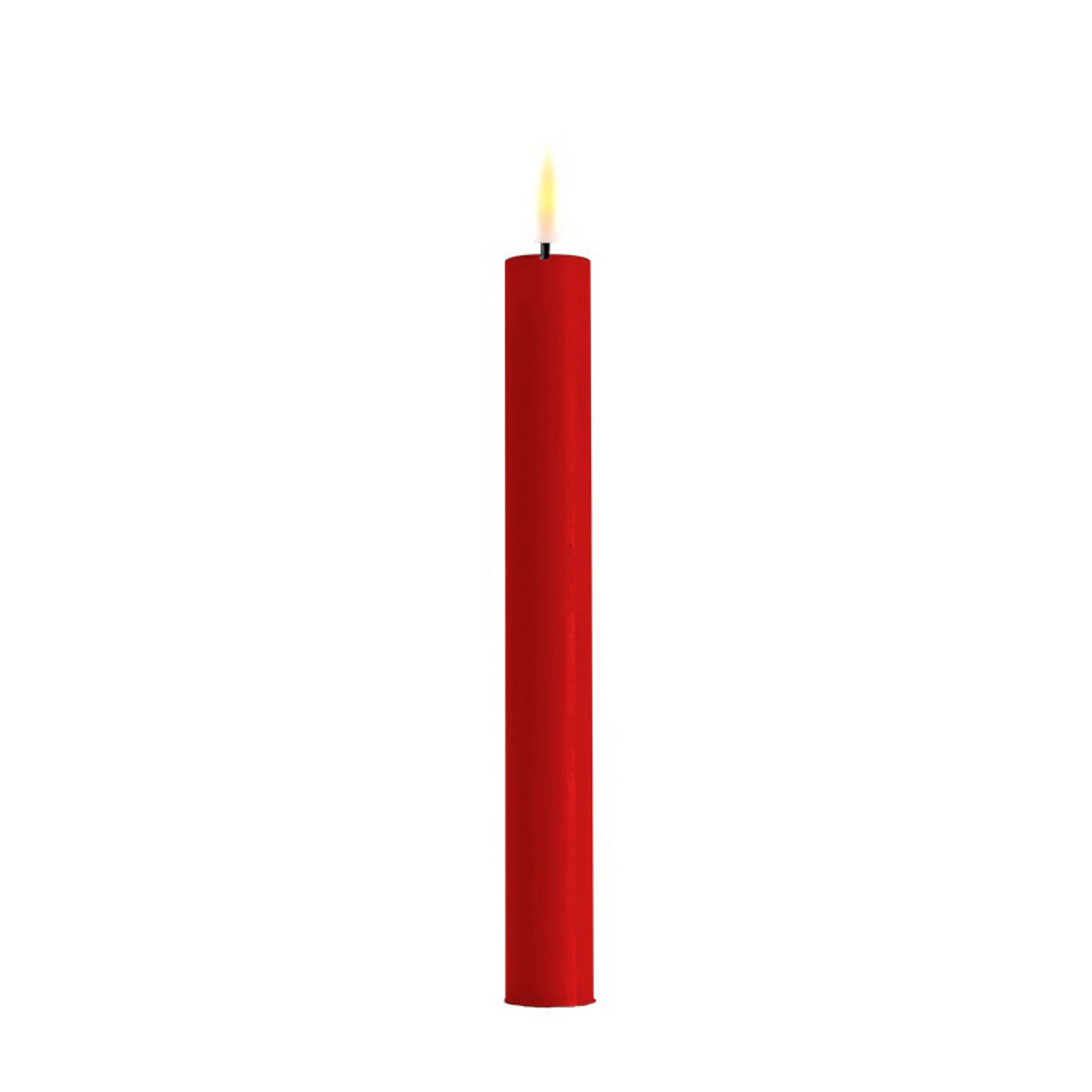 LED 2er Set Stabkerze Real Flame, rot 24 cm, Ø 2,2 cm