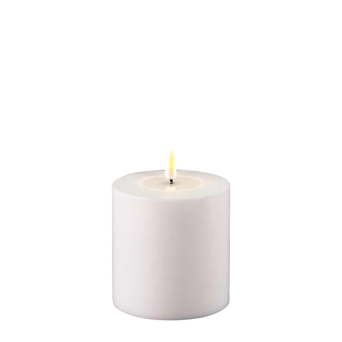 LED Real Flame Outdoor Stumpenkerze weiß, weiss Ø10 x H10cm
