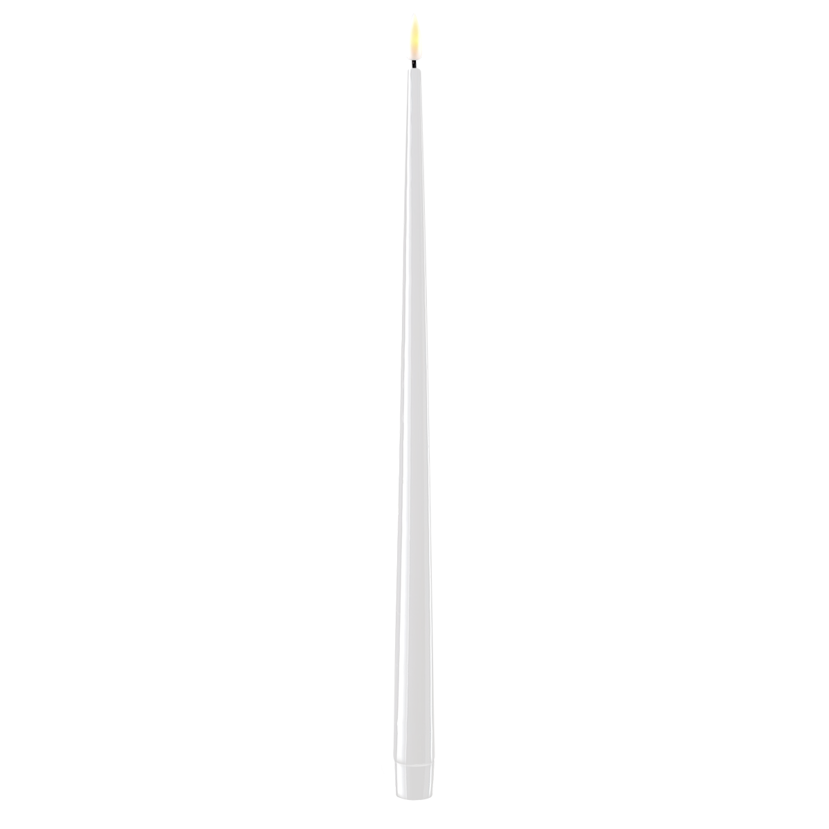 LED Stabkerze mit Lack Real Flame 2er Set, weiss 2,2 cm x H 38 cm