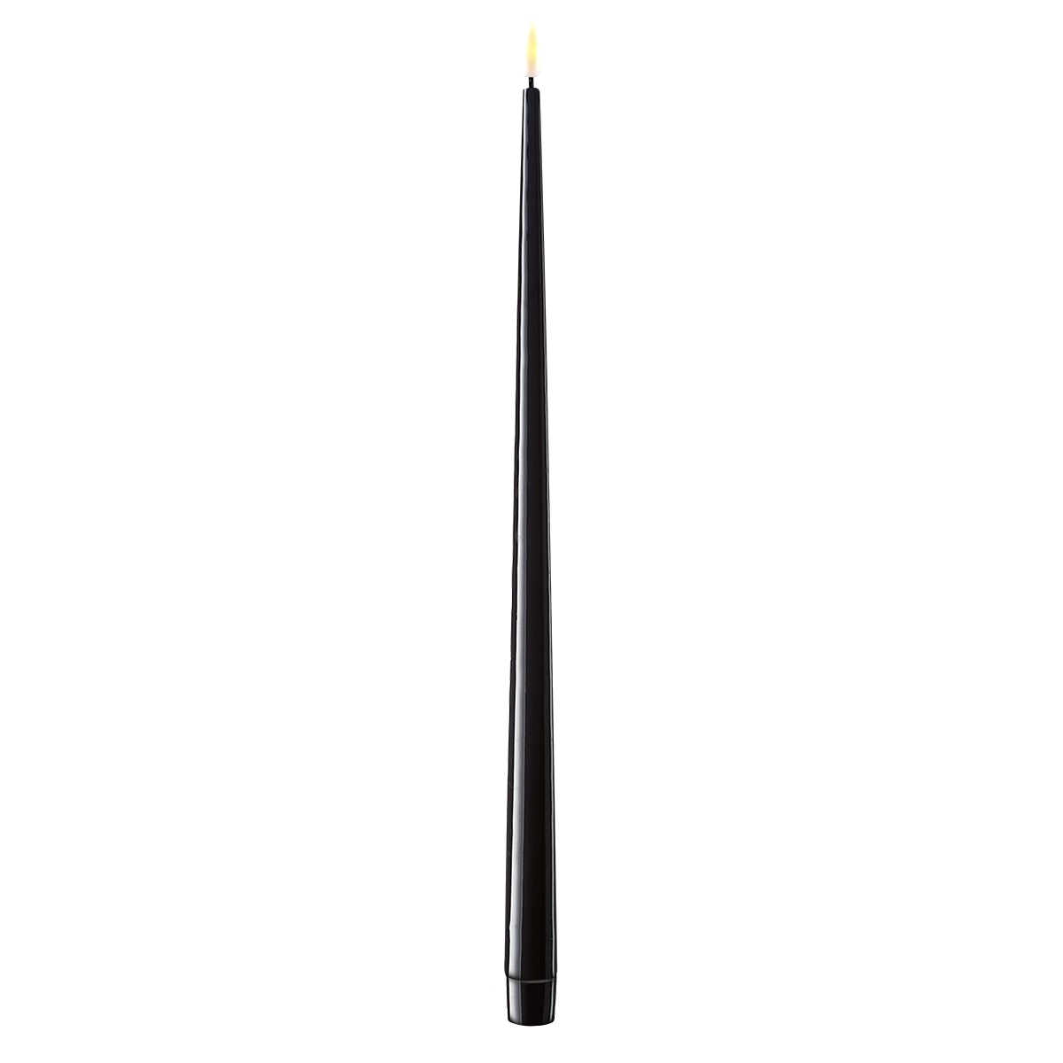 LED Stabkerze mit Lack Real Flame 2er Set, schwarz 2,2 cm x H 38 cm