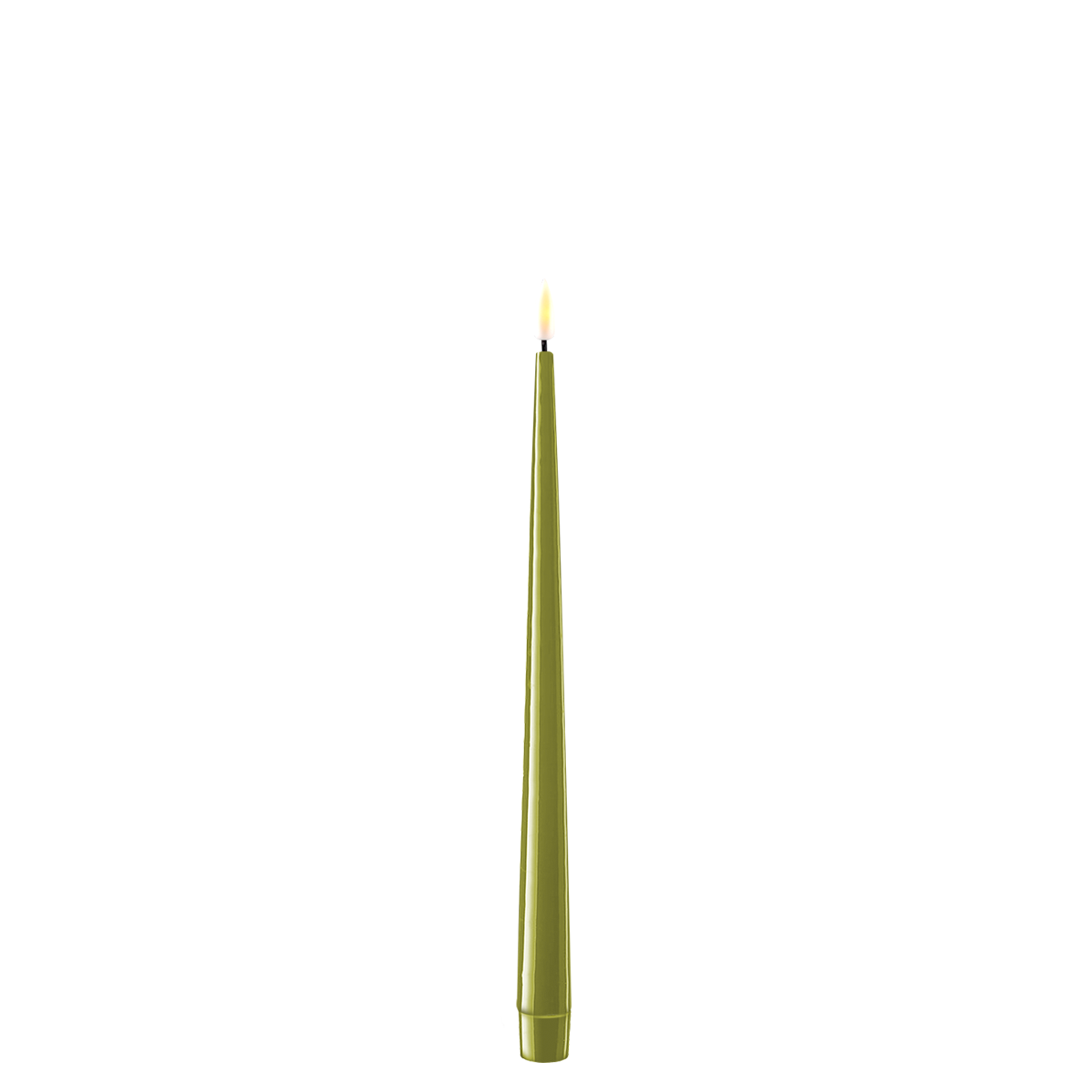 LED Stabkerze mit Lack Real Flame 2er Set, grün 2,2 cm x H 28 cm